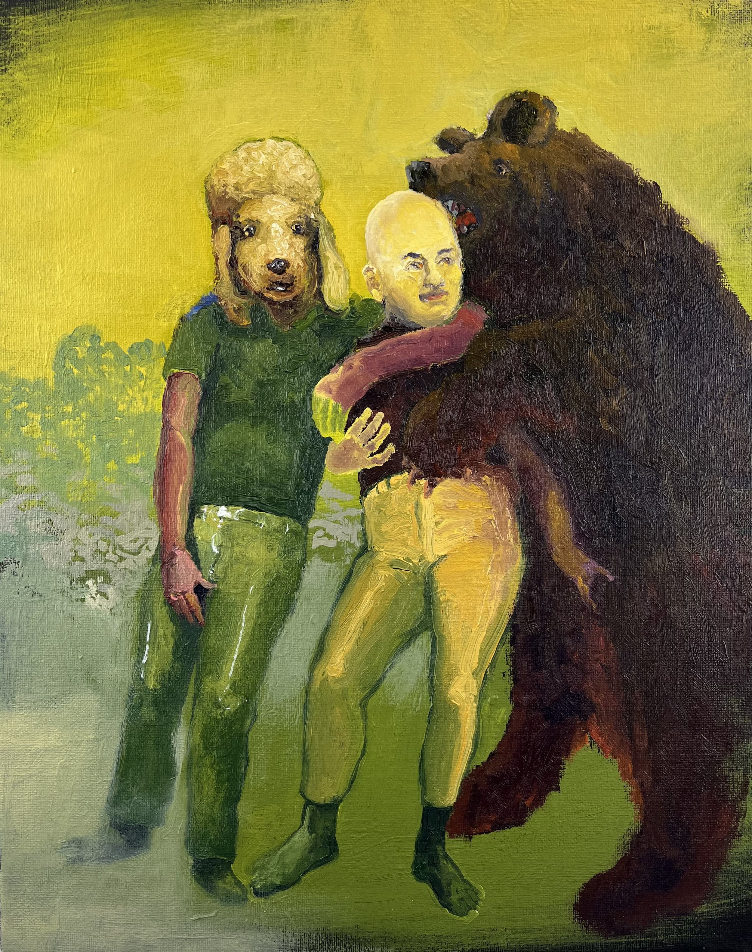  “Throuple Love” oil on canvas, h 14” x w 11”, 2024 