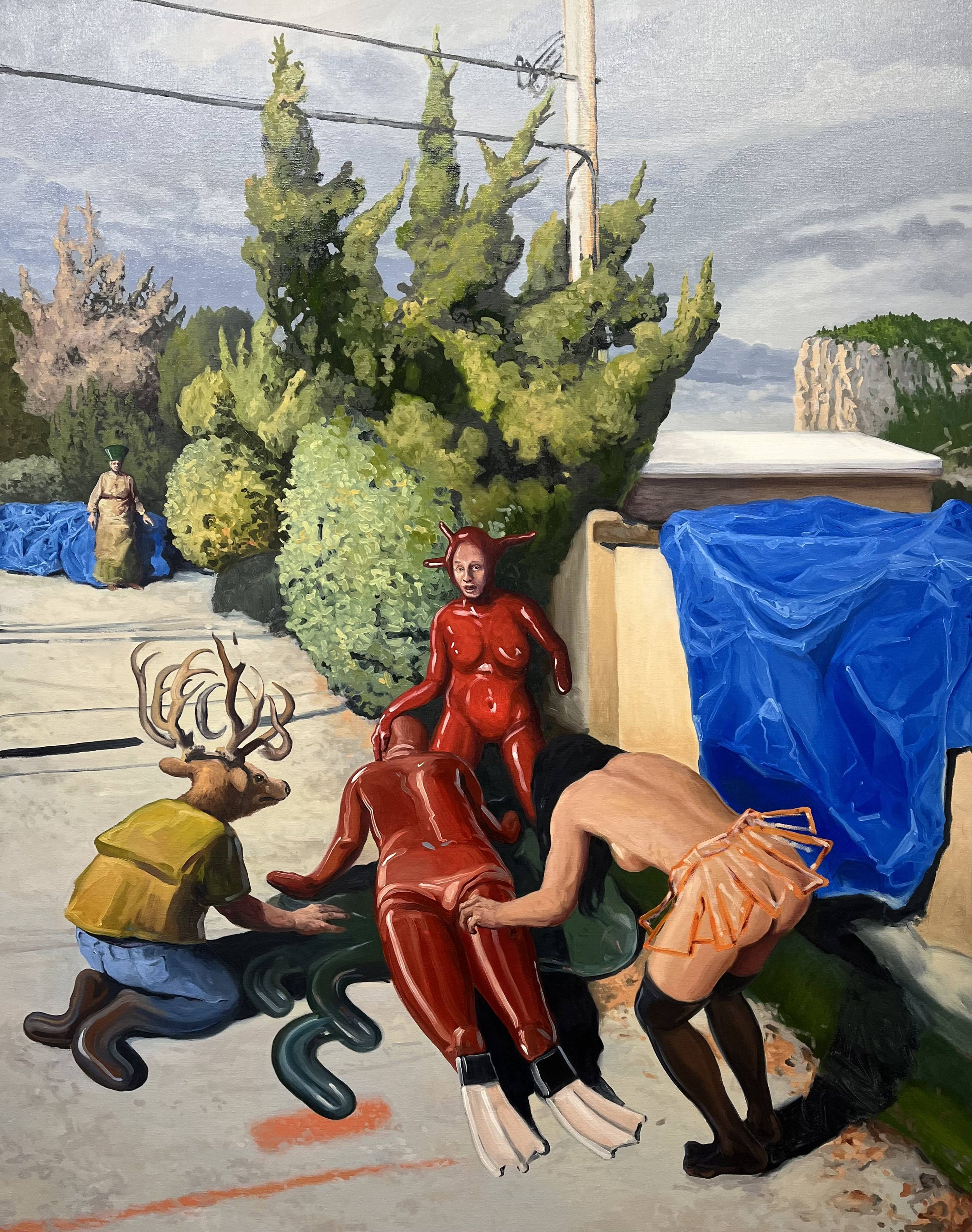  “Strange Rescue (Alley)” oil on canvas, h 66” x w 52”, 2024 