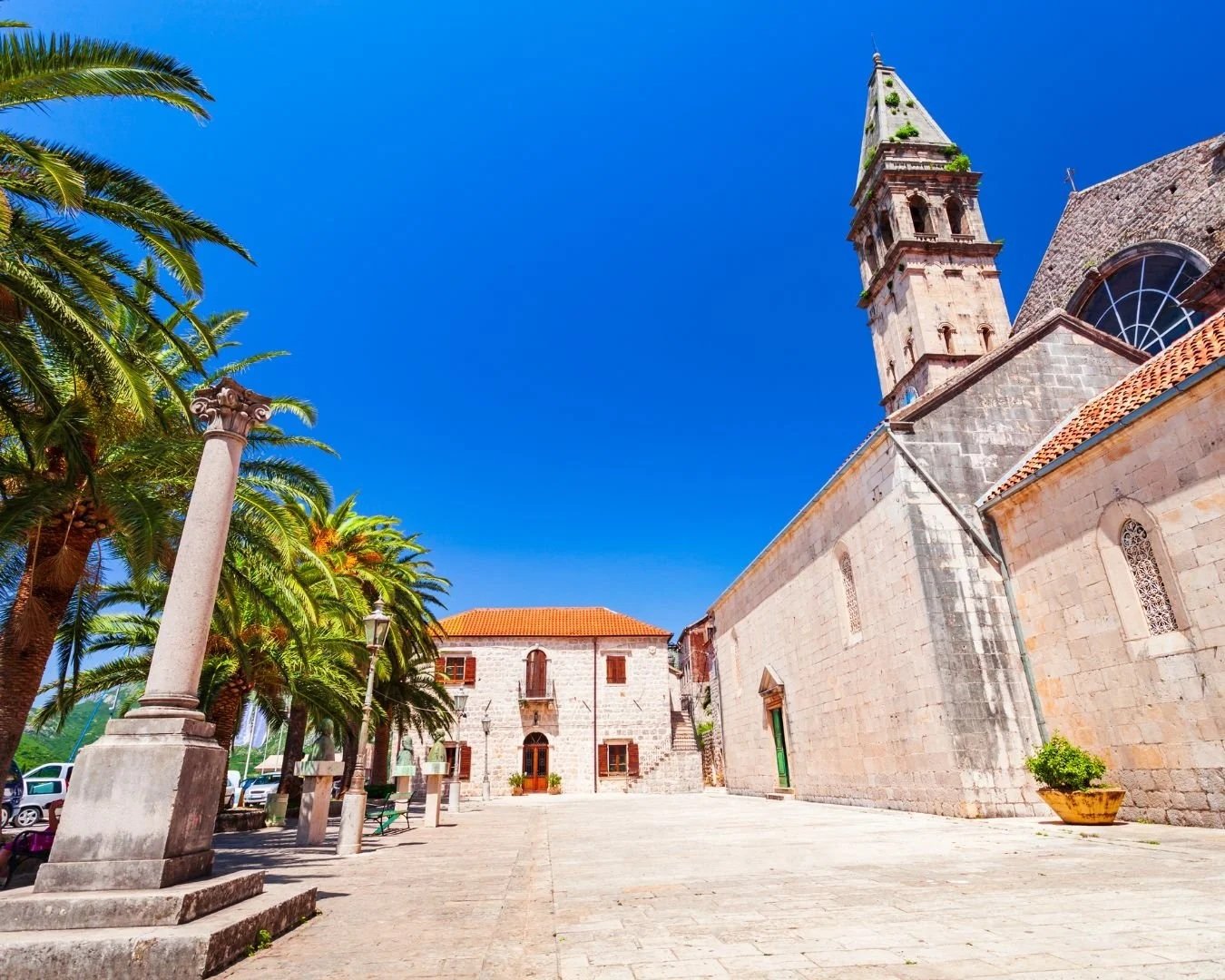 St. Nicholas Church bell tower in Perast.