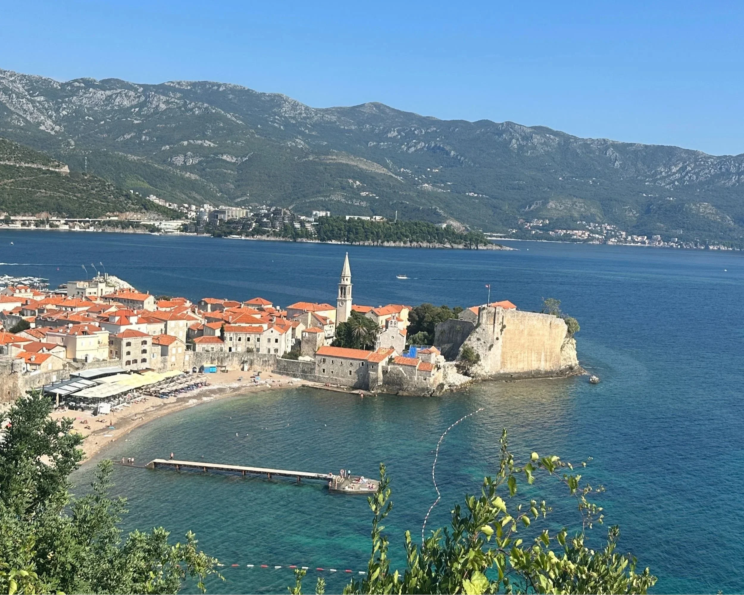 View of Budva Old Town on the Montenegrin Adriatic coast.