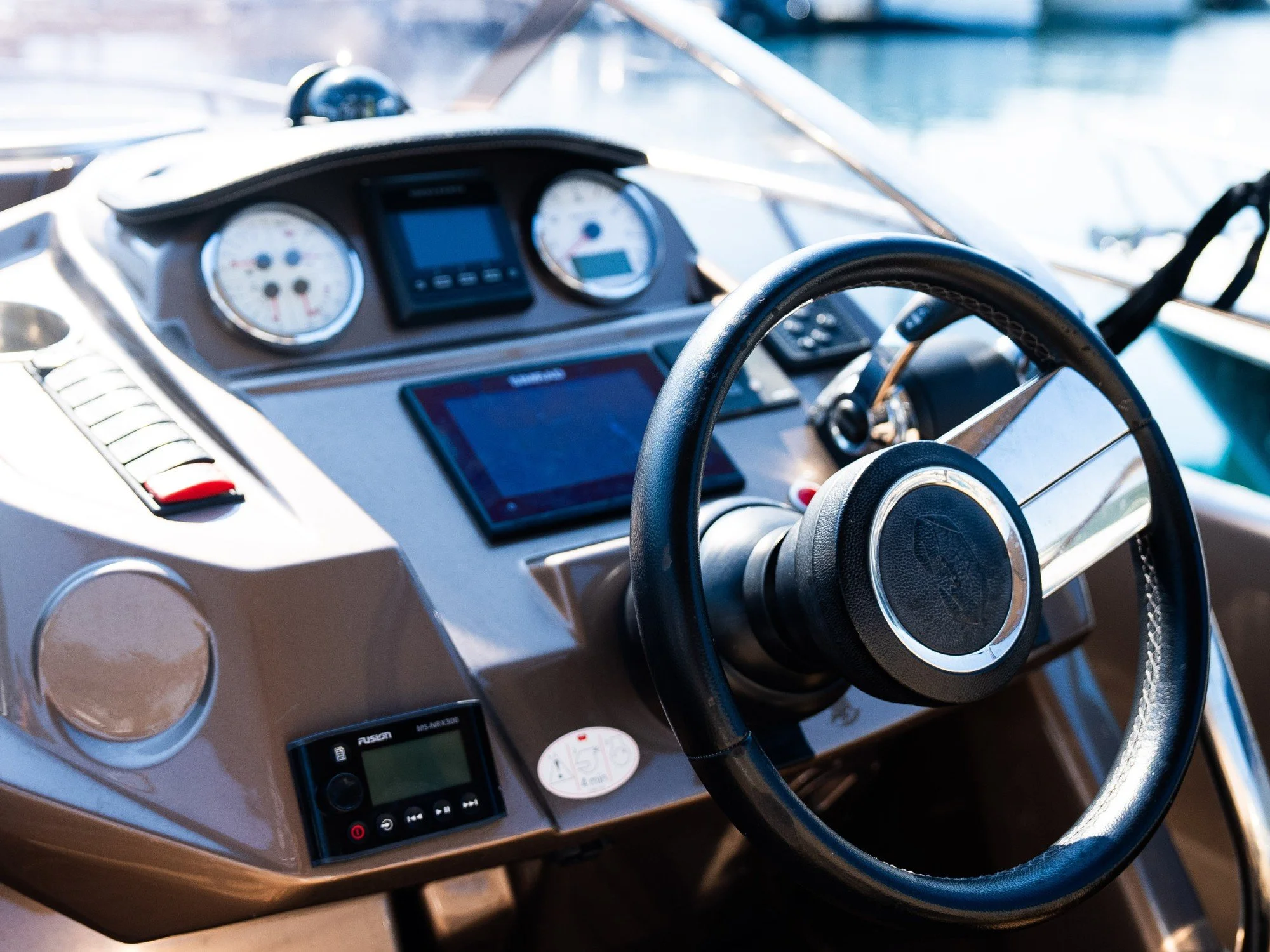 Cranchi wheel It`s all about details and comfort on a day boat trip from Tivat.