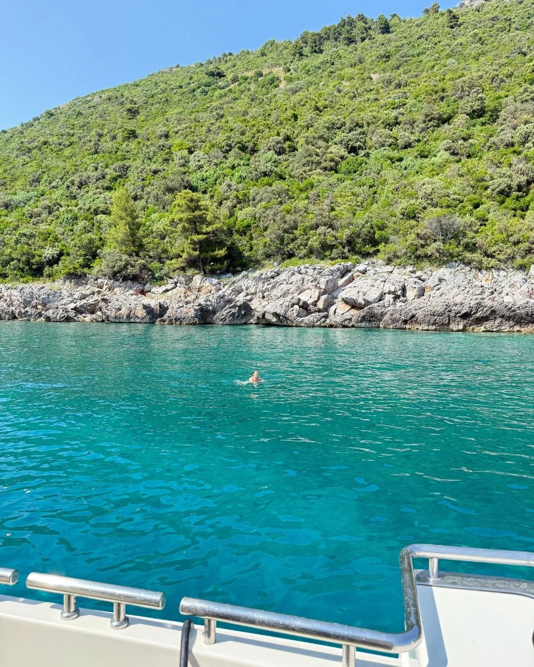 Clear Adriatic sea near Trsteno Beach in Montenegro.