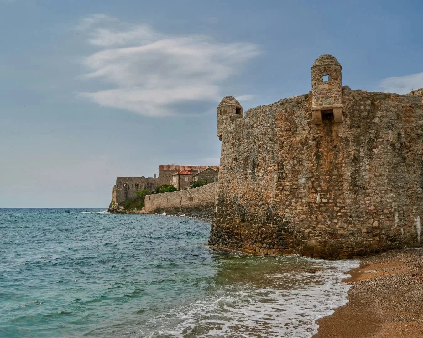 City walls of Budva Old Town.