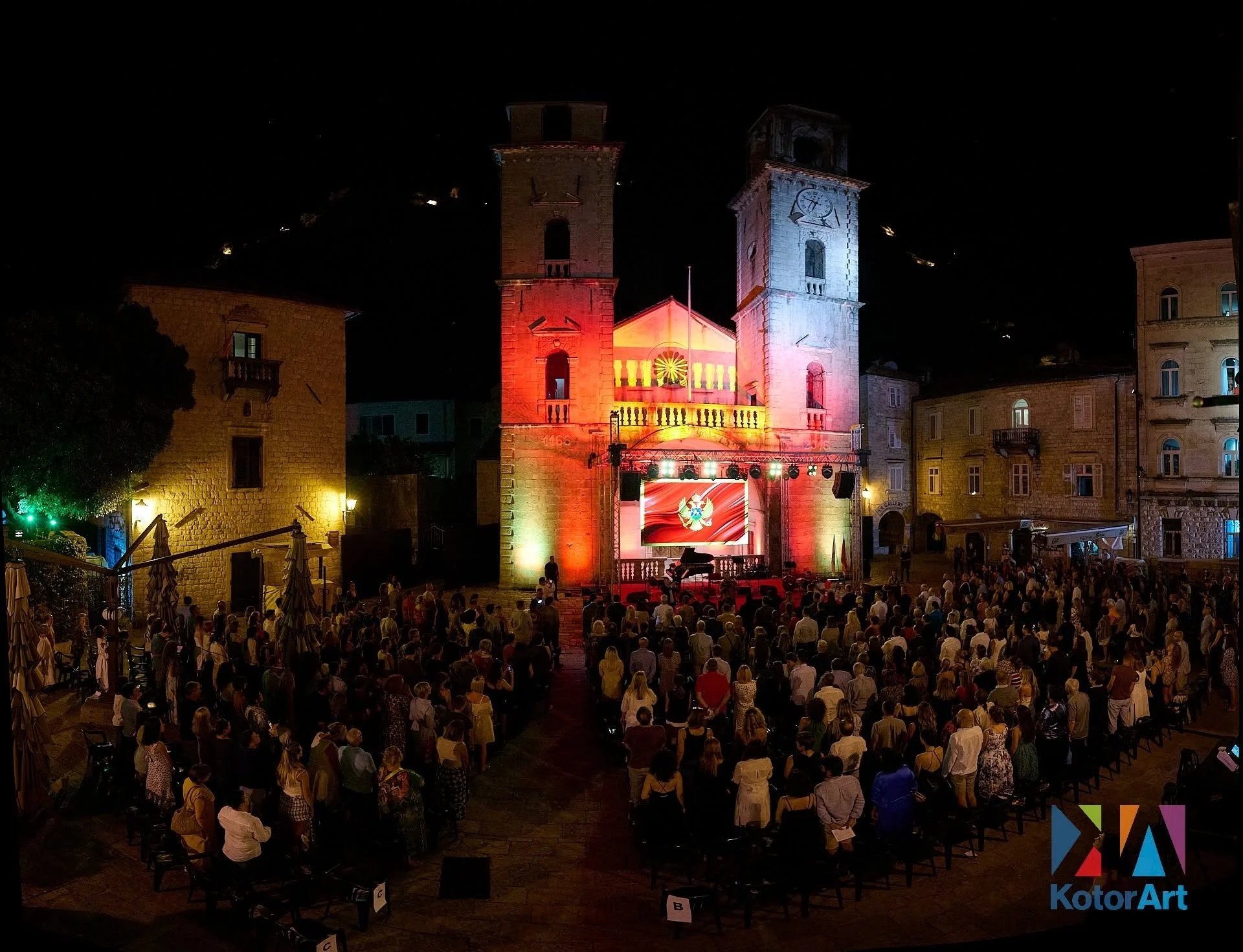 Cultural performance during KotorArt Festival in Kotor, Montenegro.