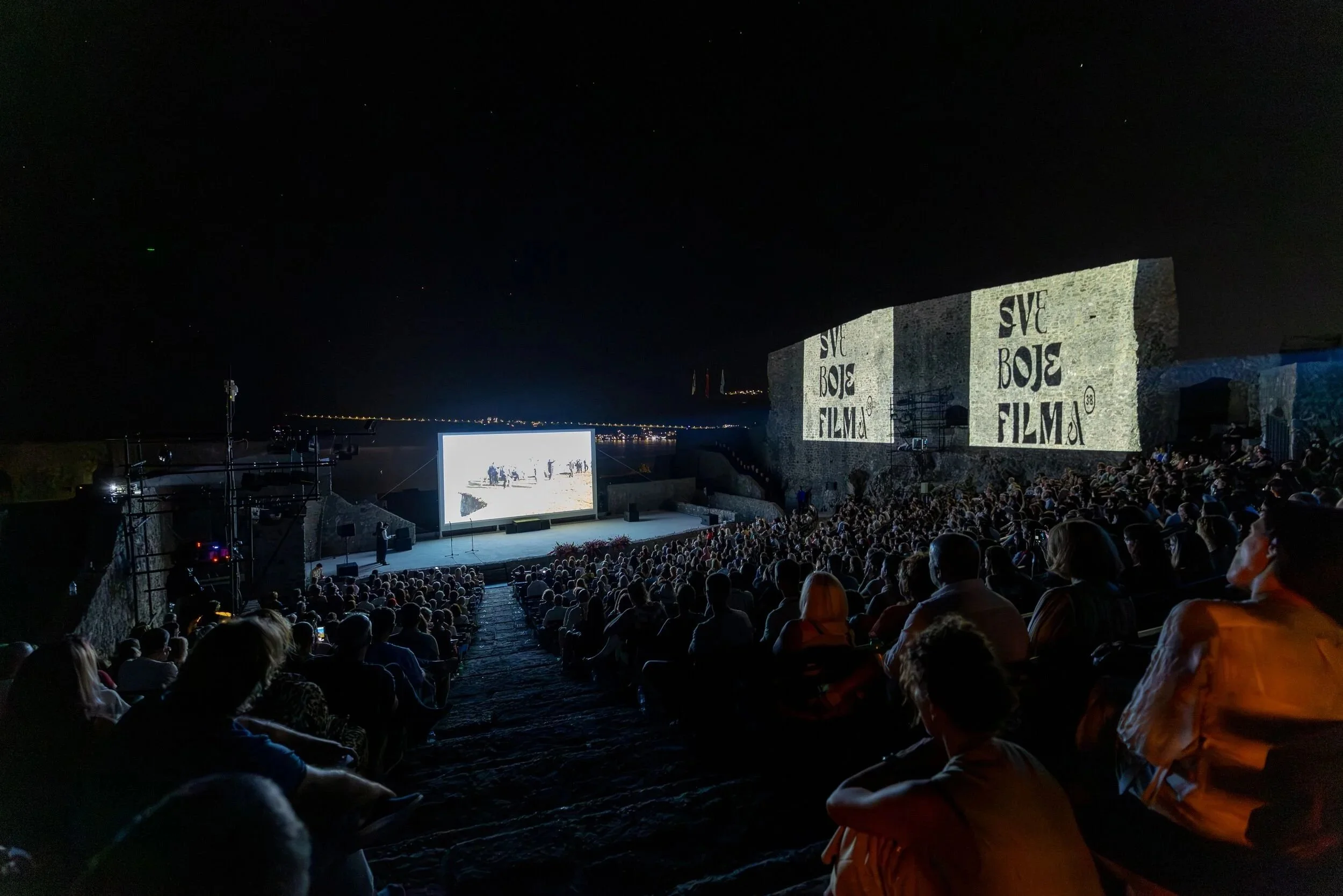 Kanli Kula Fortress in Herceg Novi hosting an outdoor film festival screening.