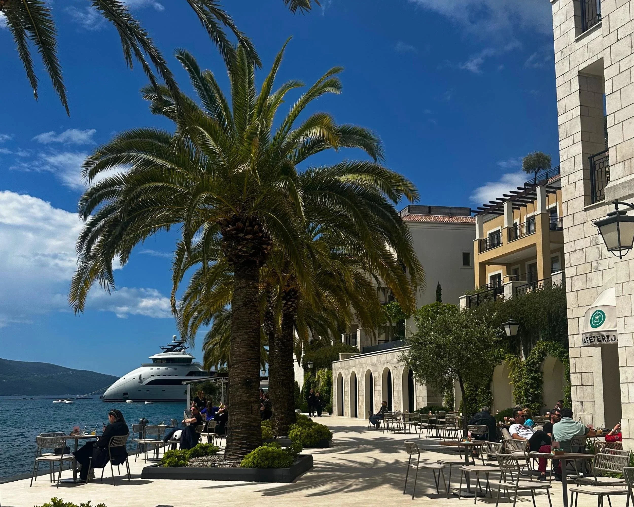 View of Tivat town along the Adriatic Sea in Montenegro