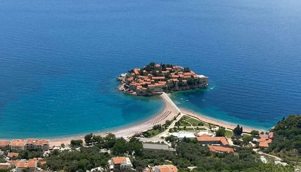 Scenic view of Sveti Stefan