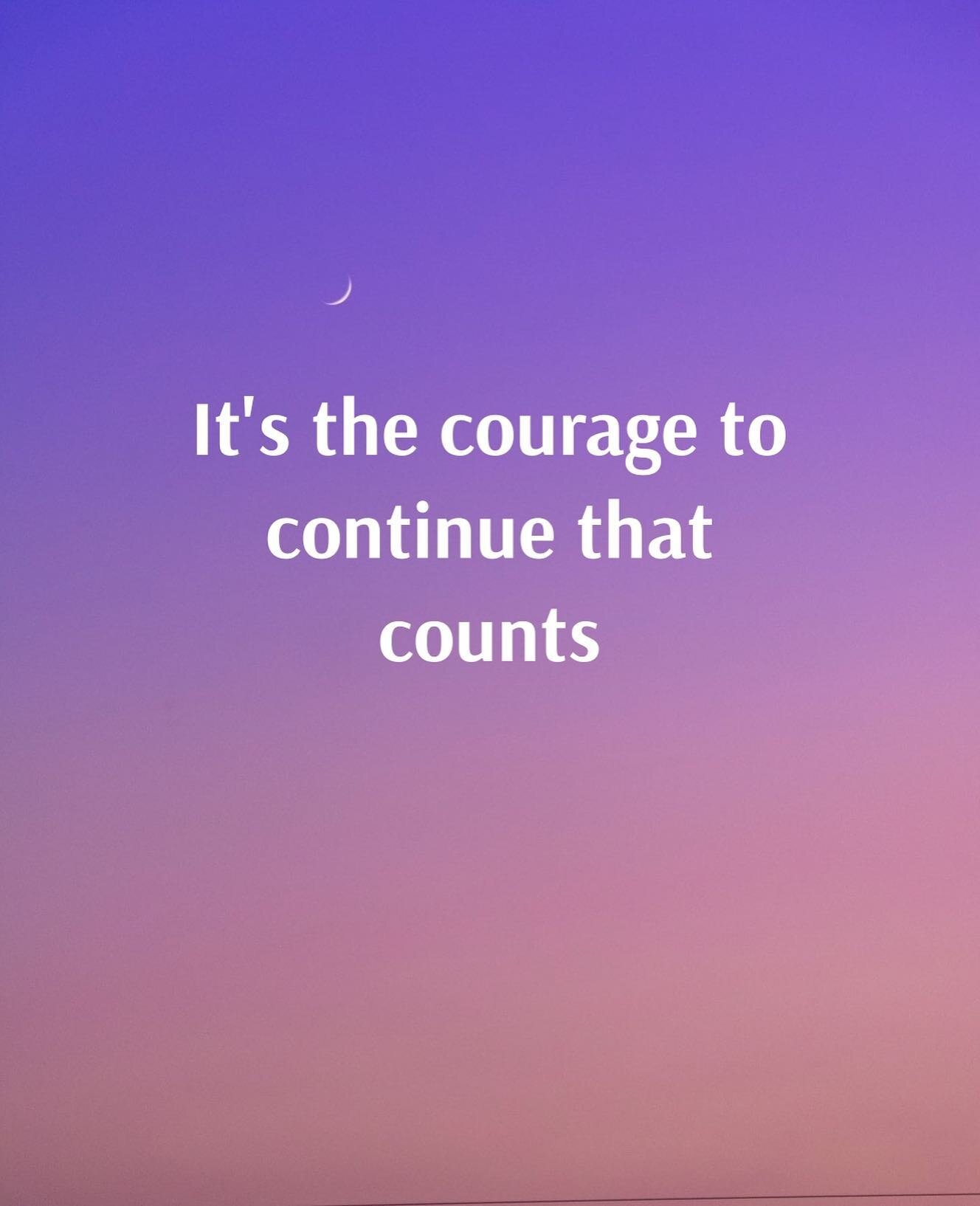 Success is not final⁠. Failure is not fatal⁠. It's the courage to continue that counts⁠.
⁠
This feels like a good one today, for the ebbs and flows of motivation, the weather, the planets, our bodies, our feelings.⁠..⁠
⁠
BON COURAGE!
💜Continue and c