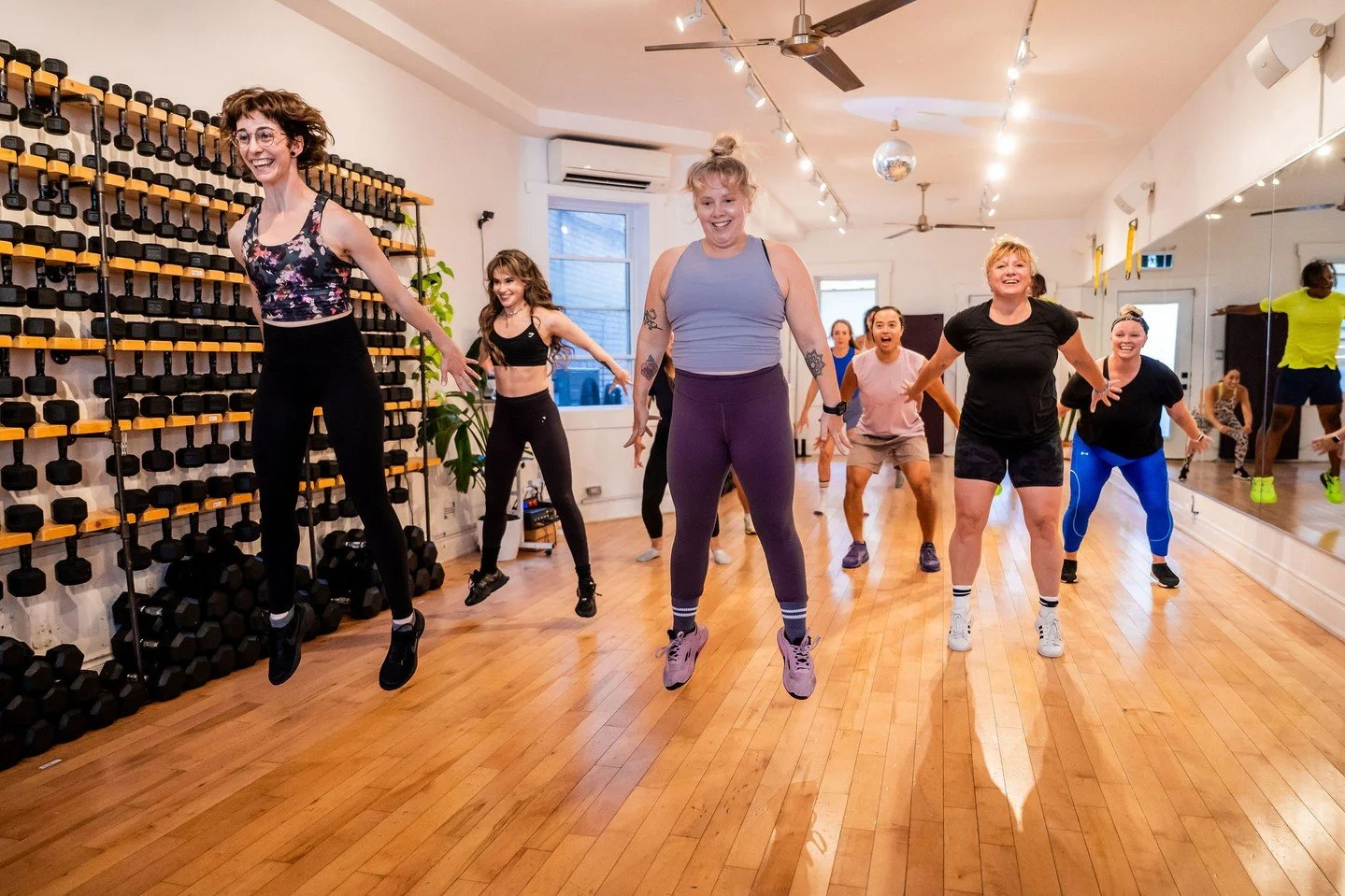 🪩June is 'Bring Your Bestie' Month🪩Sharing the studio with your friends &amp; fam... makes you wanna jump ;-)⁠
⁠
We are highlighting our Referral Program: ⁠
- Members can bring any new clients for free (their 1st visit).⁠
- Non-Members can bring ne