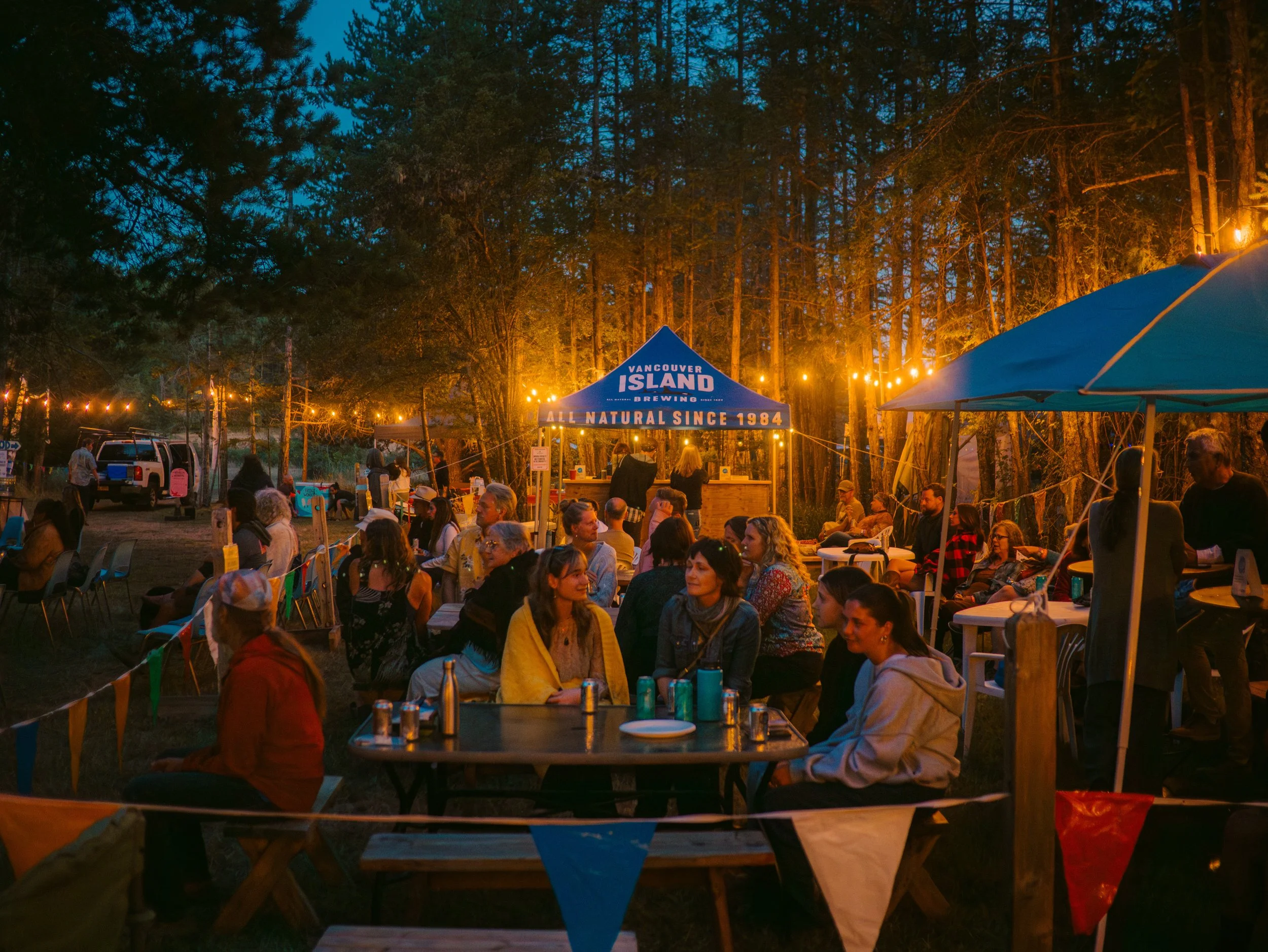 Beer Garden crowd enjoying bevs organized by the Ptarmigan Board!
