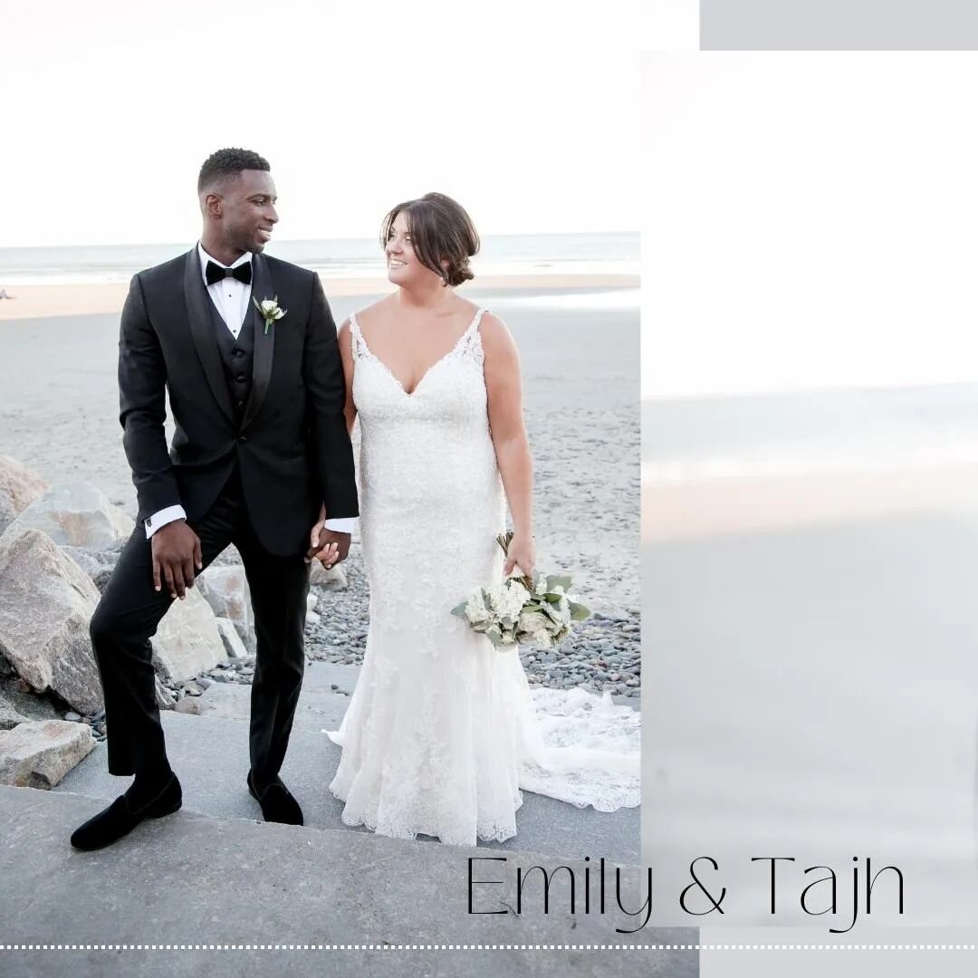 The lovely Emily and Tajh from their Nantasket Beach wedding. 💖