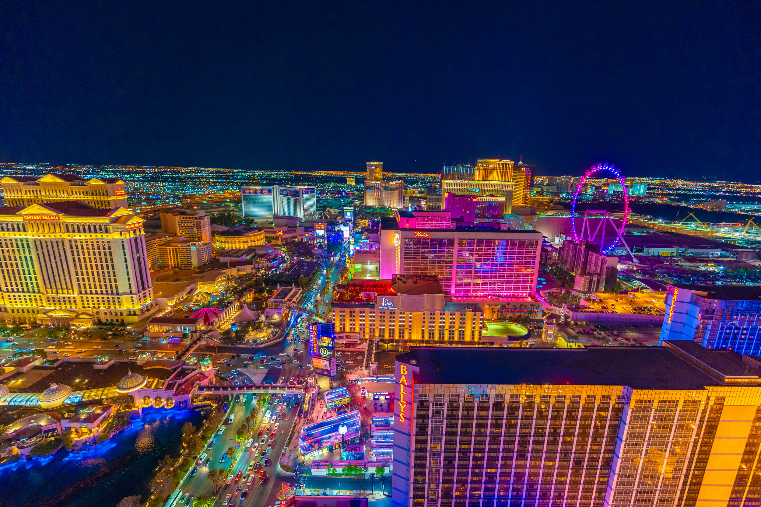 Las Vegas at Night from the Eiffel Tower Viewing Deck at the Paris Las  Vegas — Photos by Randy