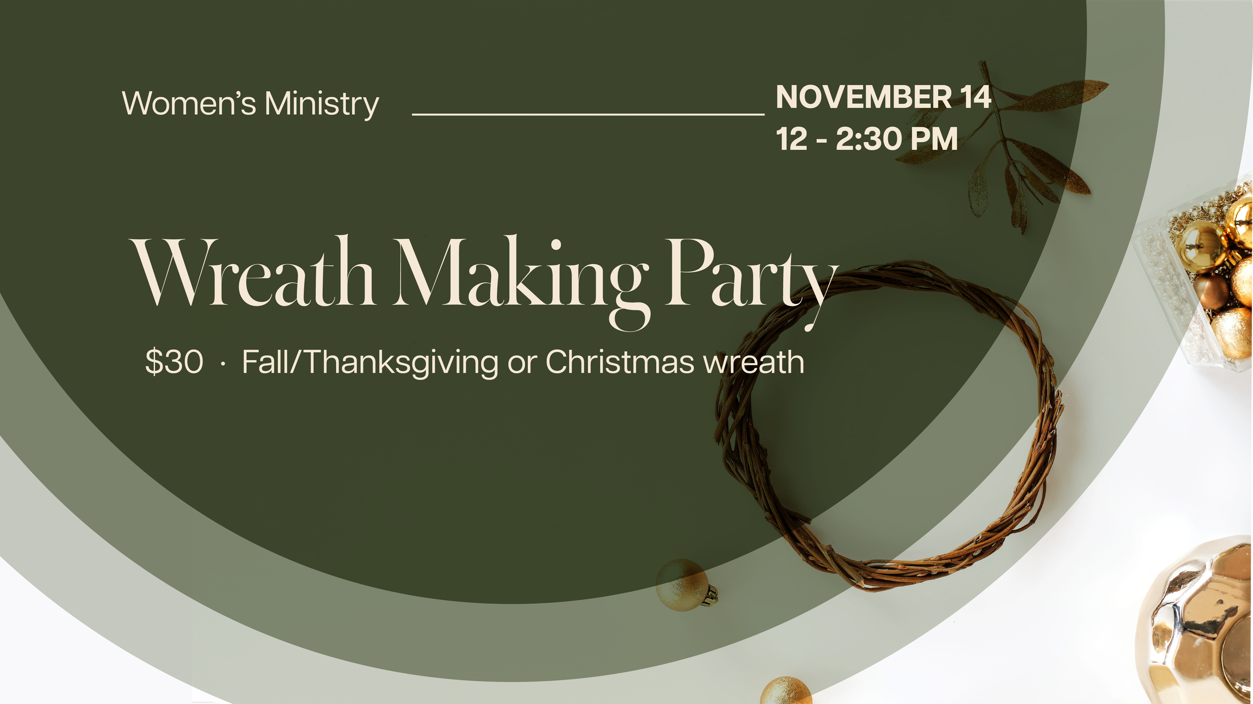 Women's Ministry Holiday Wreath Making Party