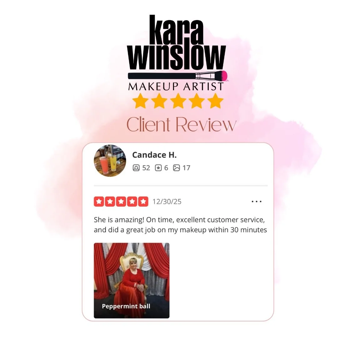 Always a good feeling to be going into the new year with a 5 star review.  This time on yelp (which I honestly forgot existed. So if yall have it please leave your favorite makeup artist a review)
