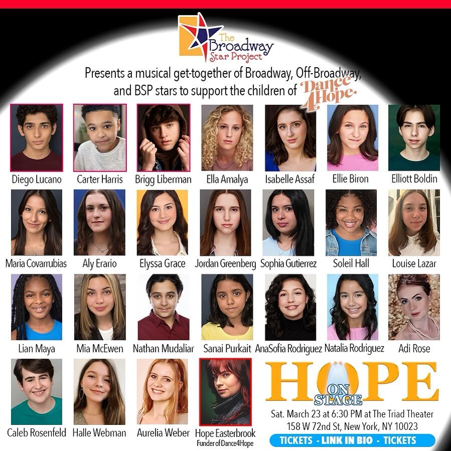 In collaboration with @bwaystarproject THIS SATURDAY at @thetriadnyc at 6:30pm we will be putting on a cabaret featuring some students from the Bway Star Project! We are raising money for scholarships to our programs this summer for children that lac