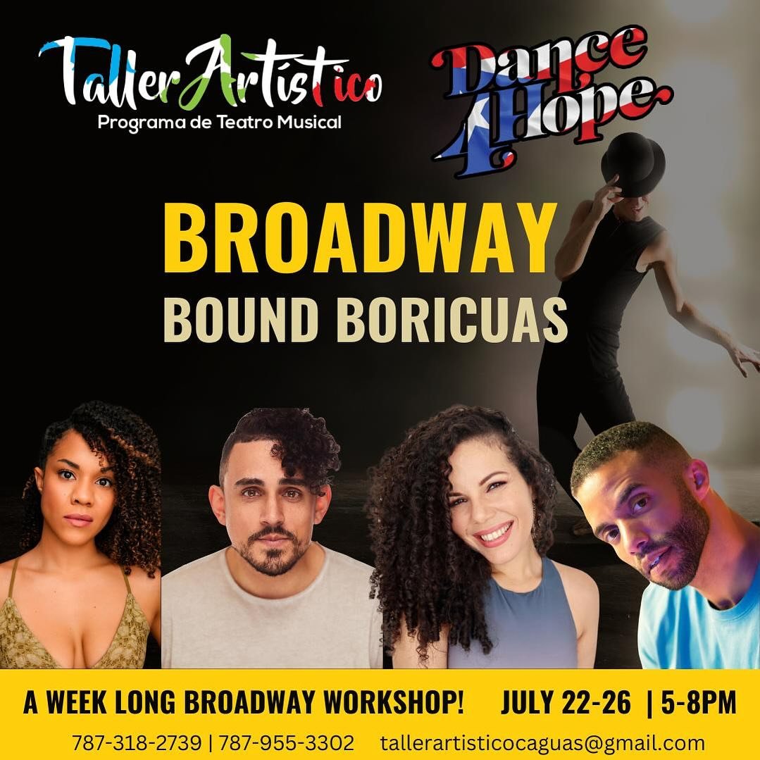 Dance4Hope in PR YEAR 4!! 
Broadway Bound Boricuas 🇵🇷🇵🇷🇵🇷🇵🇷🇵🇷

We have an amazing program coming to Caguas once again! Acting, singing, dancing, audition prep, and performances!! 

Shoutout to our team!! 
@ricardoazayas &ldquo;Hamilton&rdqu