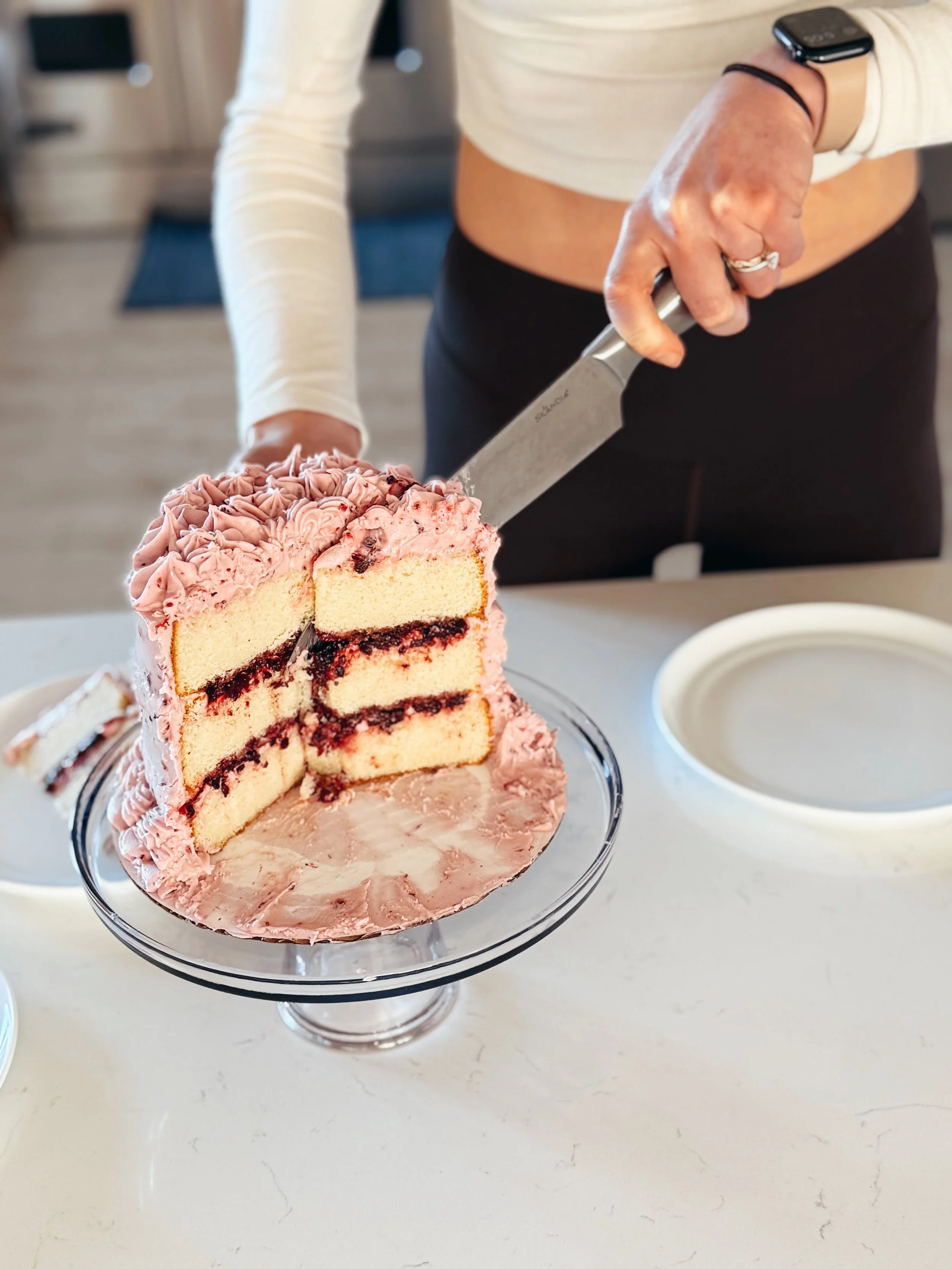 Blackberry Lemon Cake with Mascarpone Frosting