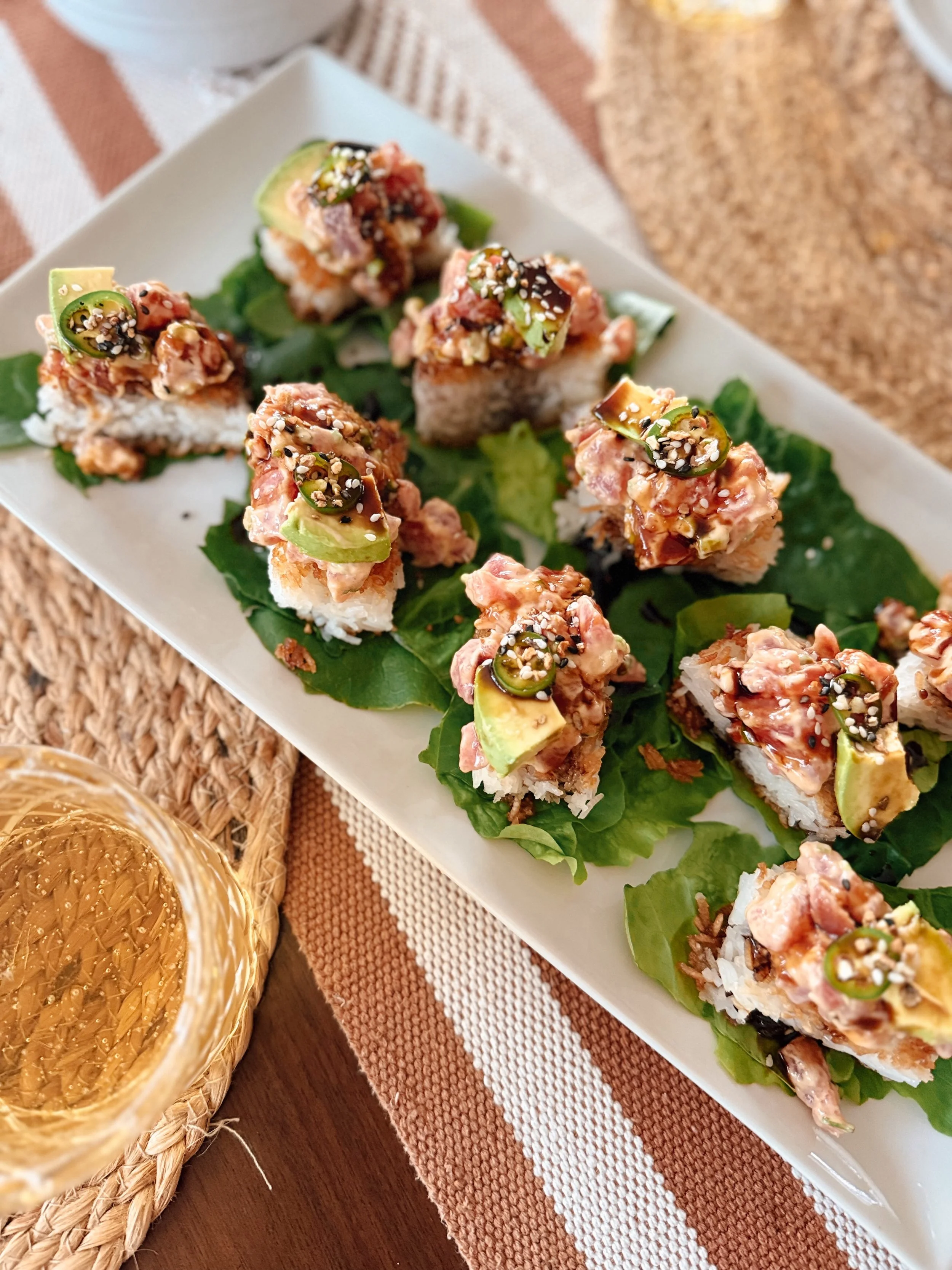 Spicy Ahi over Crispy Rice