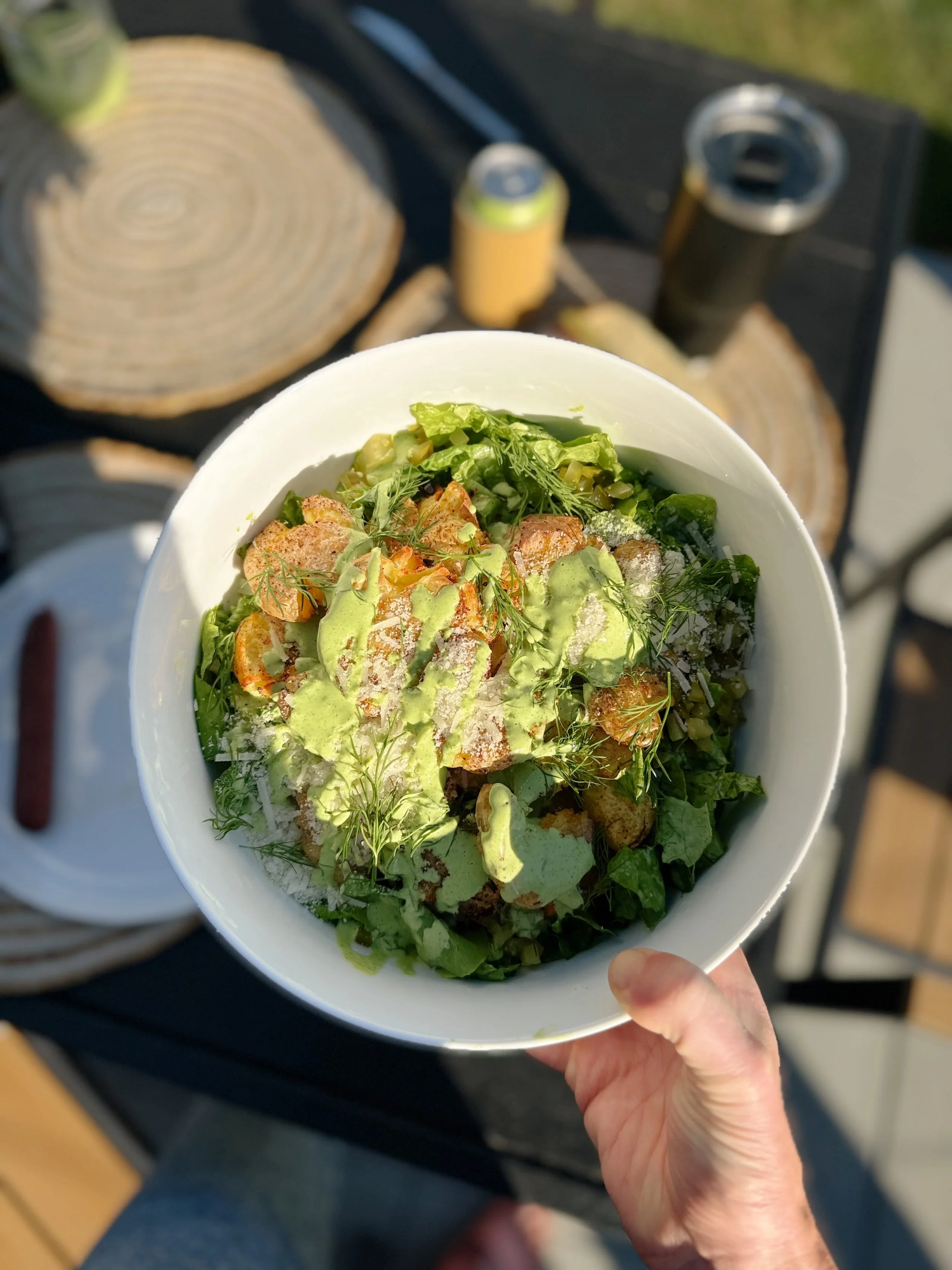 Crispy Smashed Potato Salad