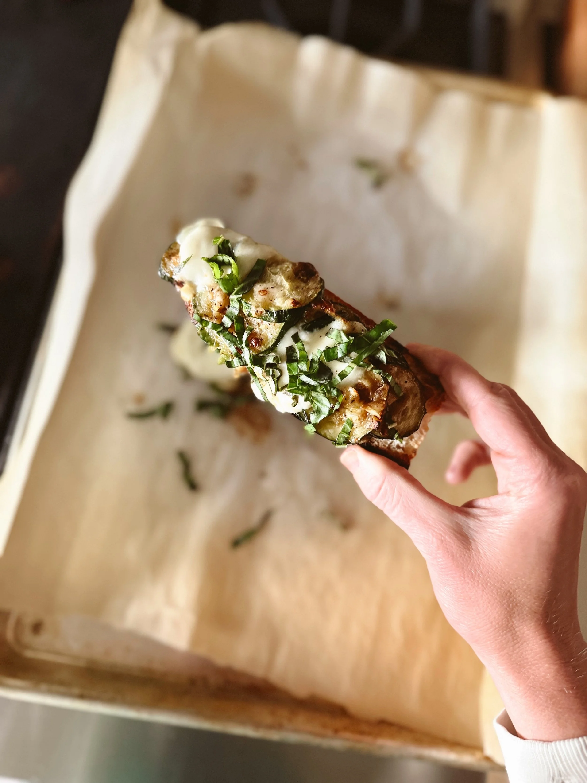 Cacio E Pepe Zucchini Toasts