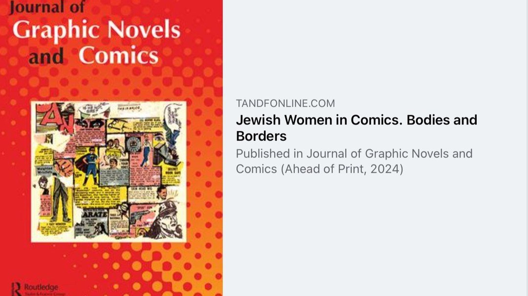 Thank you Kalina Kupczynska for your wonderful and thorough review of &quot;Jewish Women in Comics: Bodies and Borders&quot; in Journal of Graphic Novels and Comics @routledge @taylorandfrancis @syracuseupress