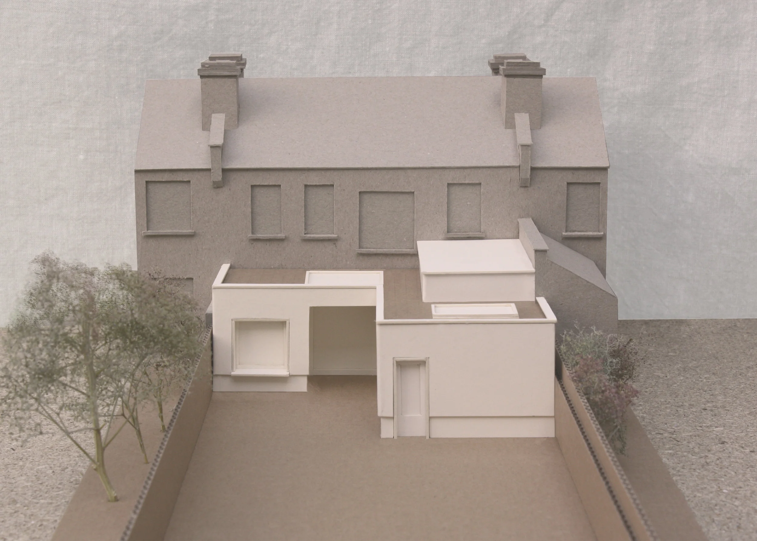 Architectural model of kitchen and dining room extension in walthamstow london designed by scribe architects