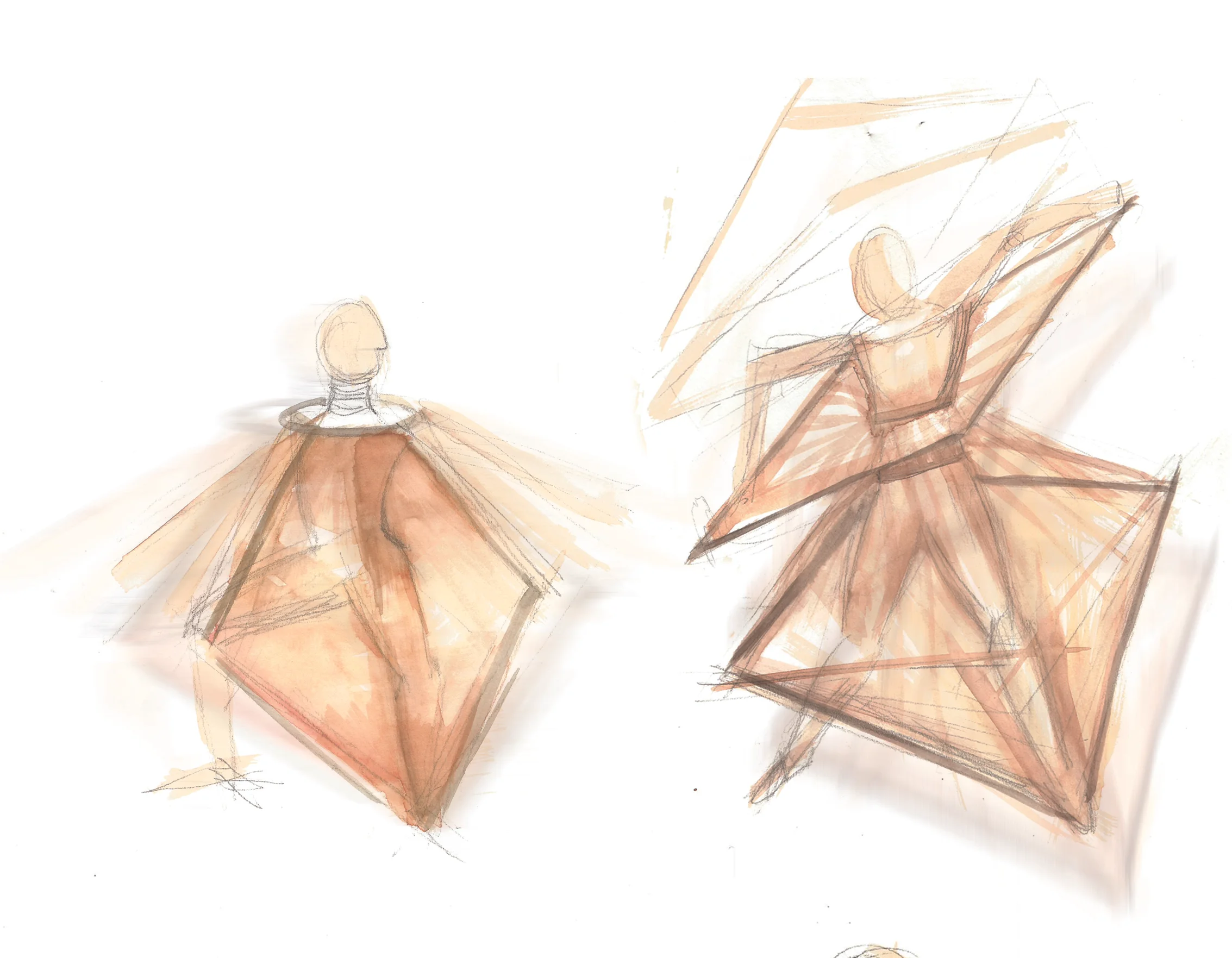 Sketches for performative costumes