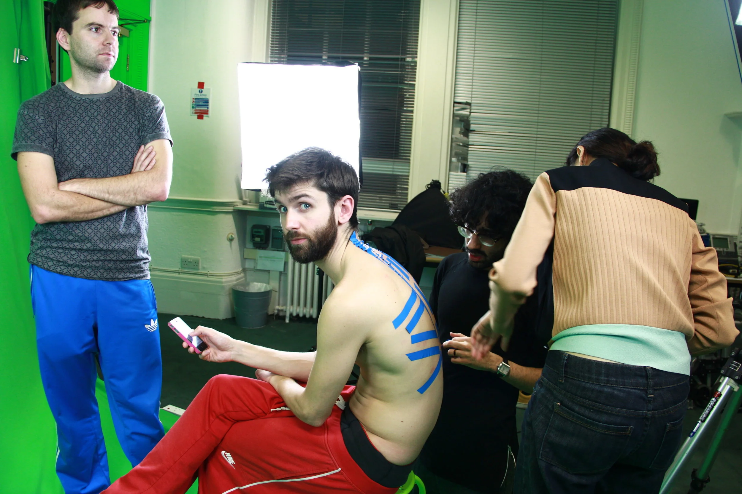  Behind the scenes at the green screen filming studio with members of the New Movement Collective 