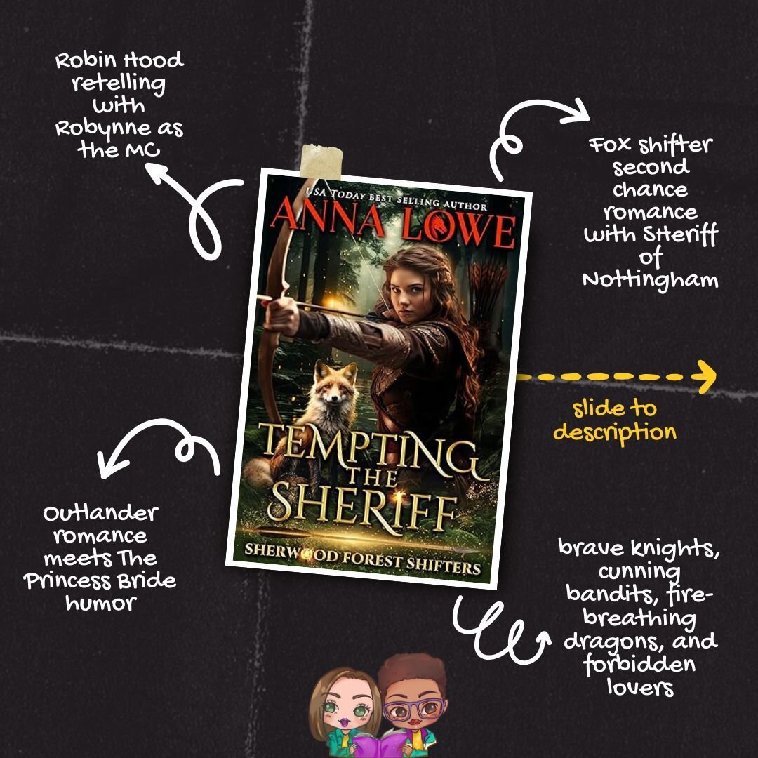 I love a good retelling because I can drop RIGHT into the fun and sexy times! This Robin Hood retelling is a fun twist where Robynn is a female fox shifter, and she's feeling some kind of way for the new Sheriff of Nottingham! ⁠
⁠
Description:⁠
This 