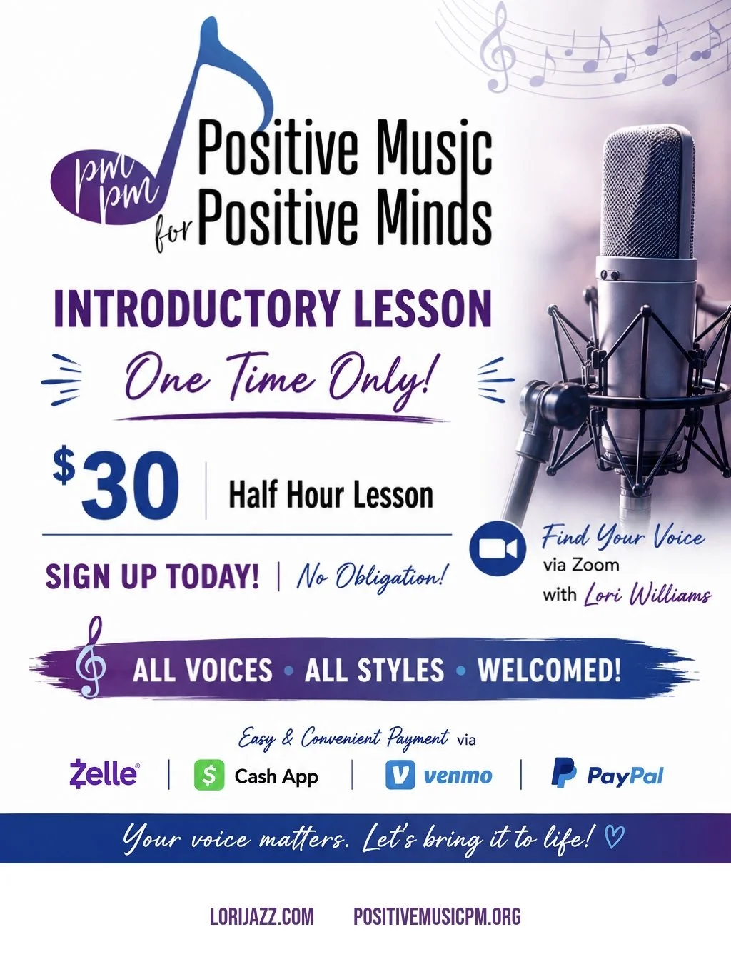 Schedule your introductory voice lesson today!