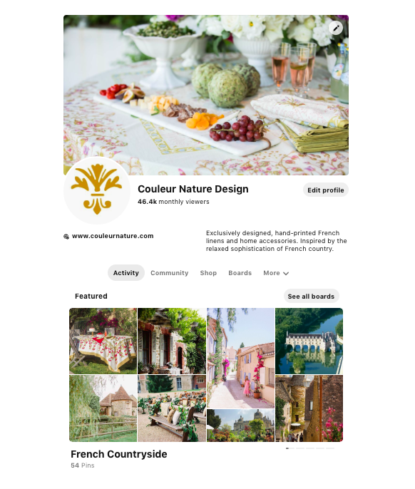 Pinterest Page July 2020