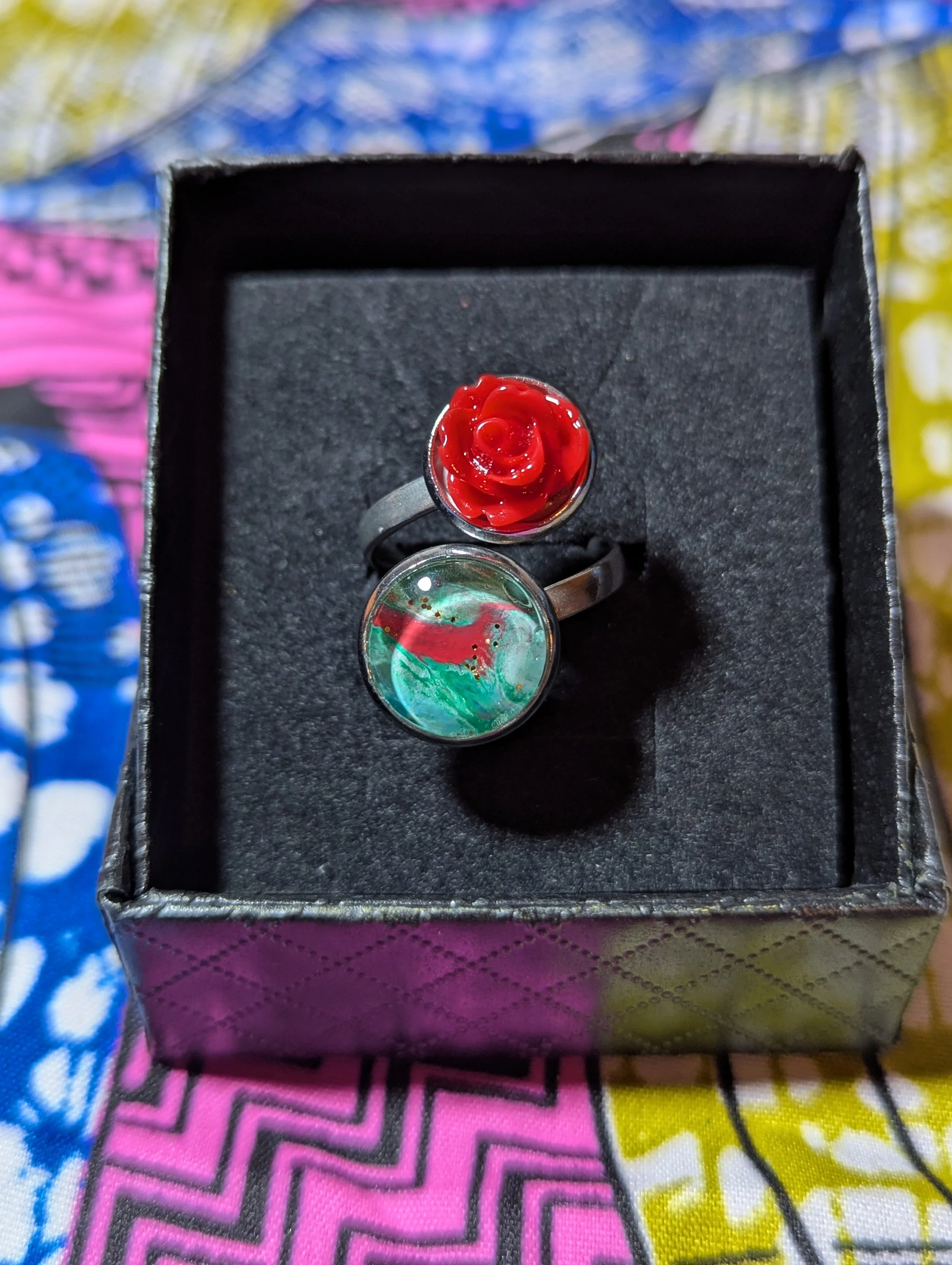Rose stainless steel ring #10