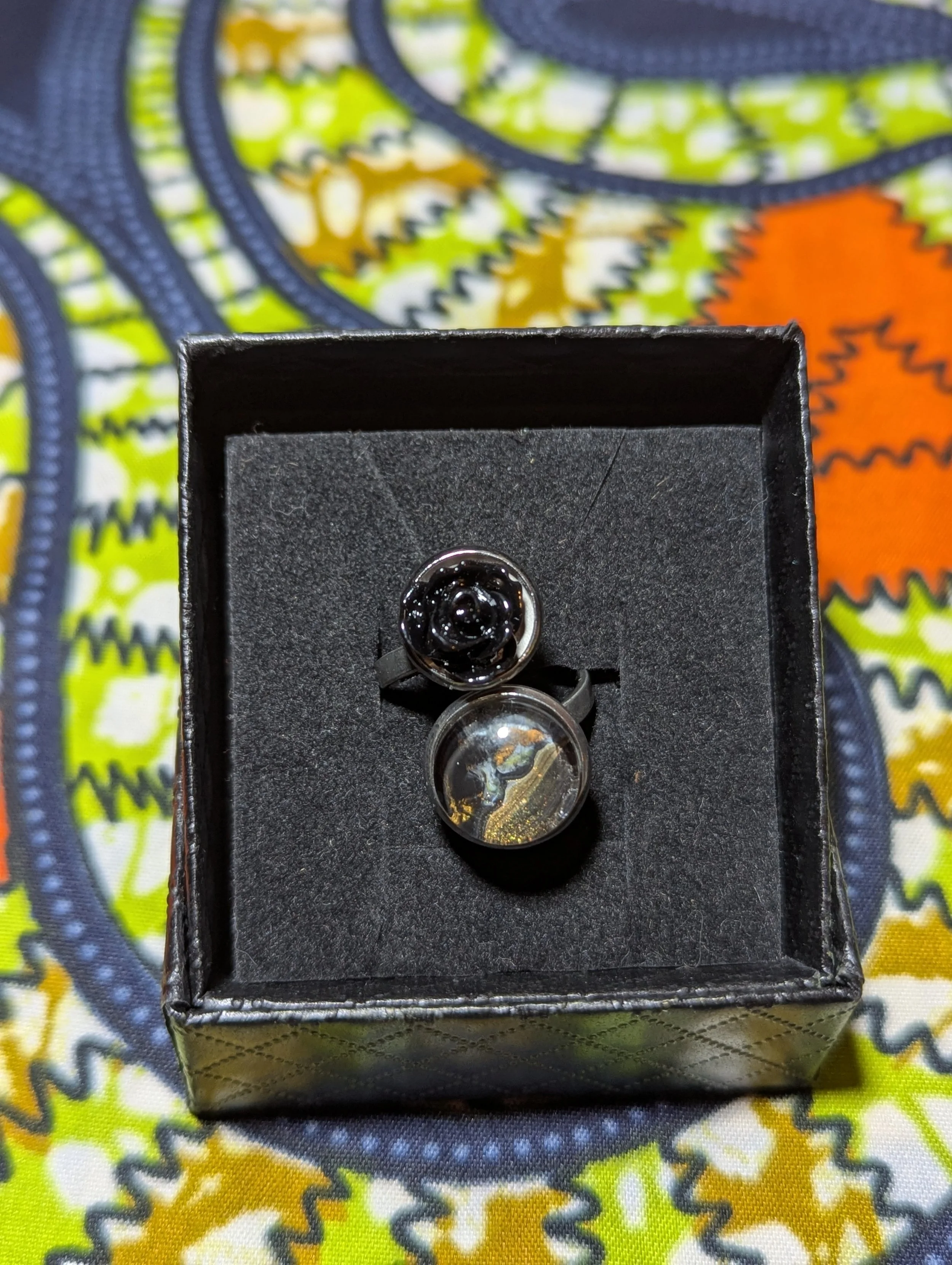 Rose stainless steel ring #52