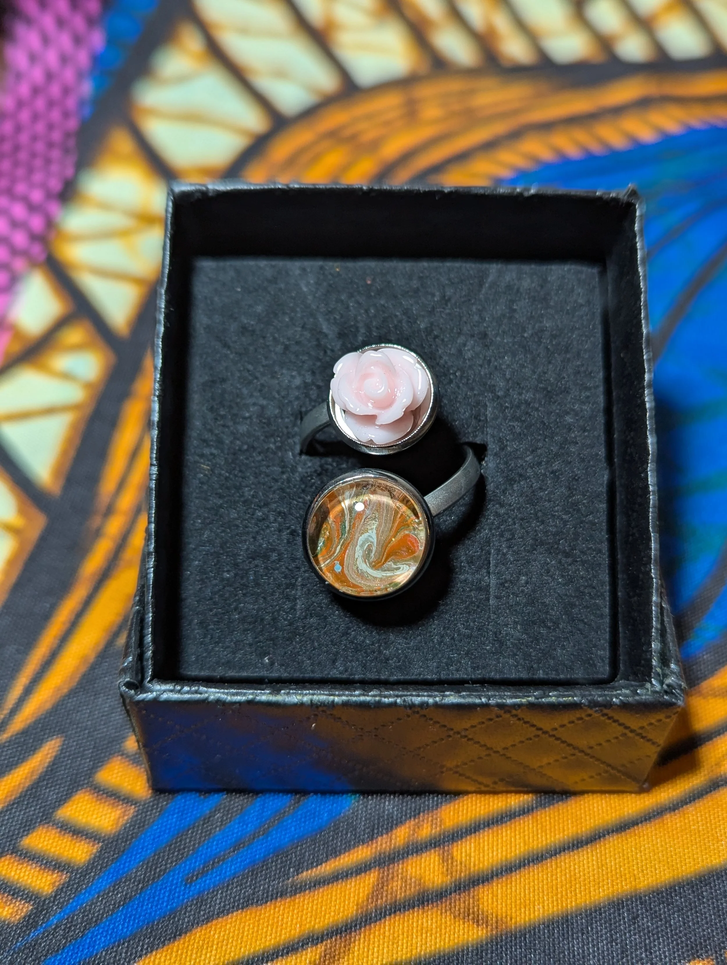 Rose stainless steel ring #18