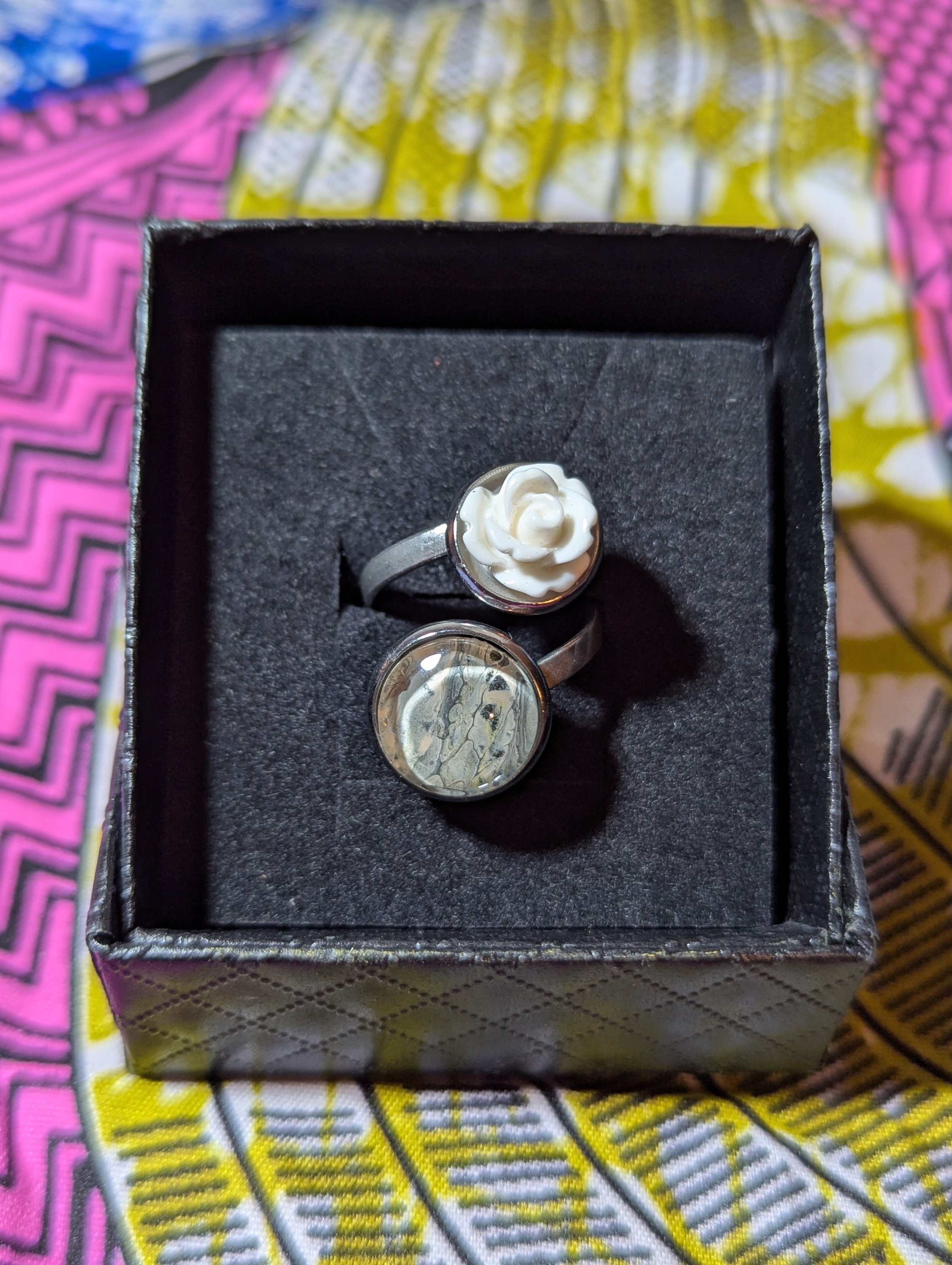 Rose stainless steel ring #6