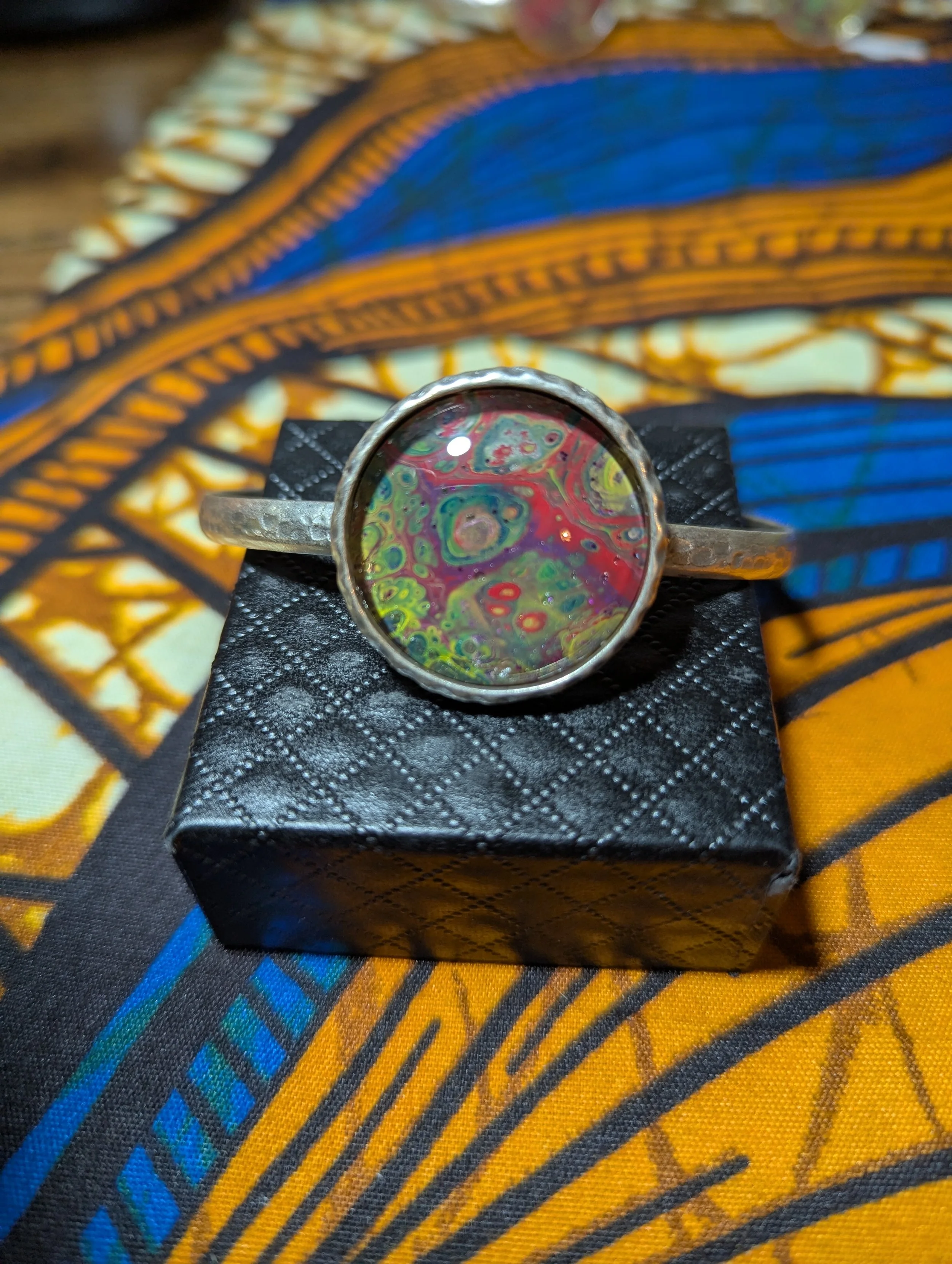 Zinc alloy hammered bracelet #3