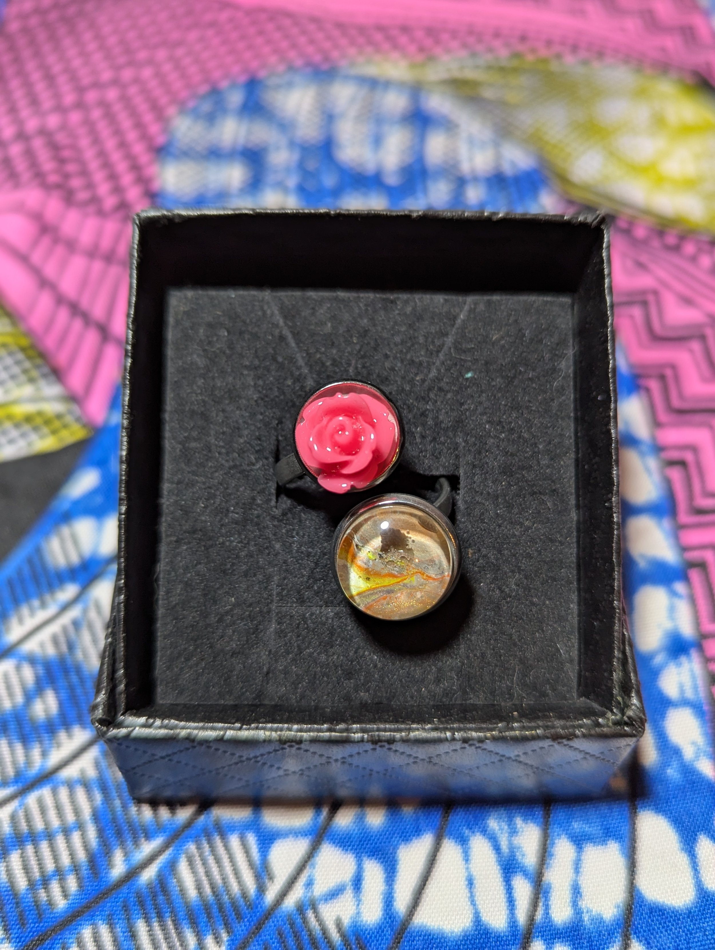 Rose stainless steel ring #64