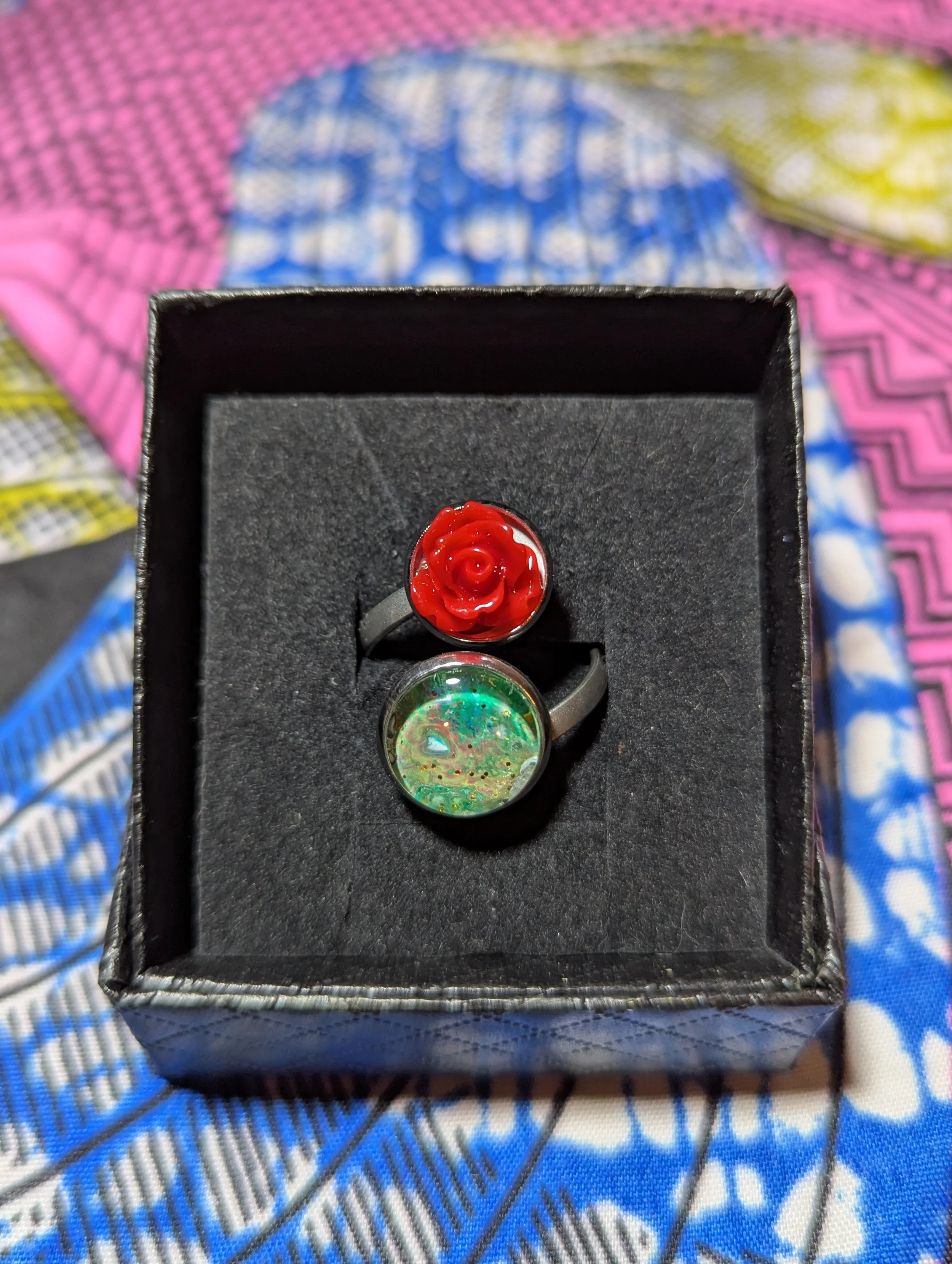 Rose stainless steel ring #70