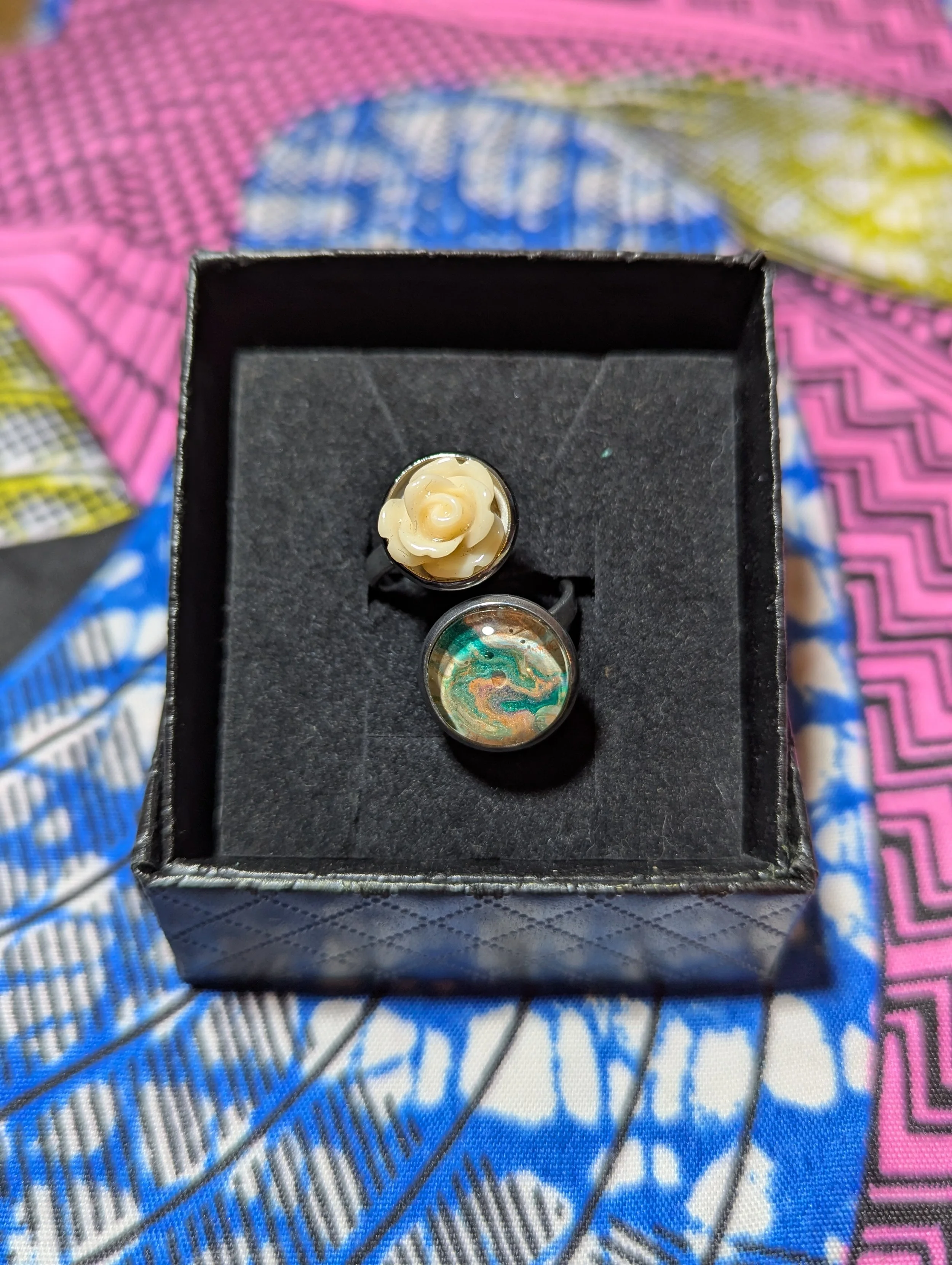 Rose stainless steel ring #63