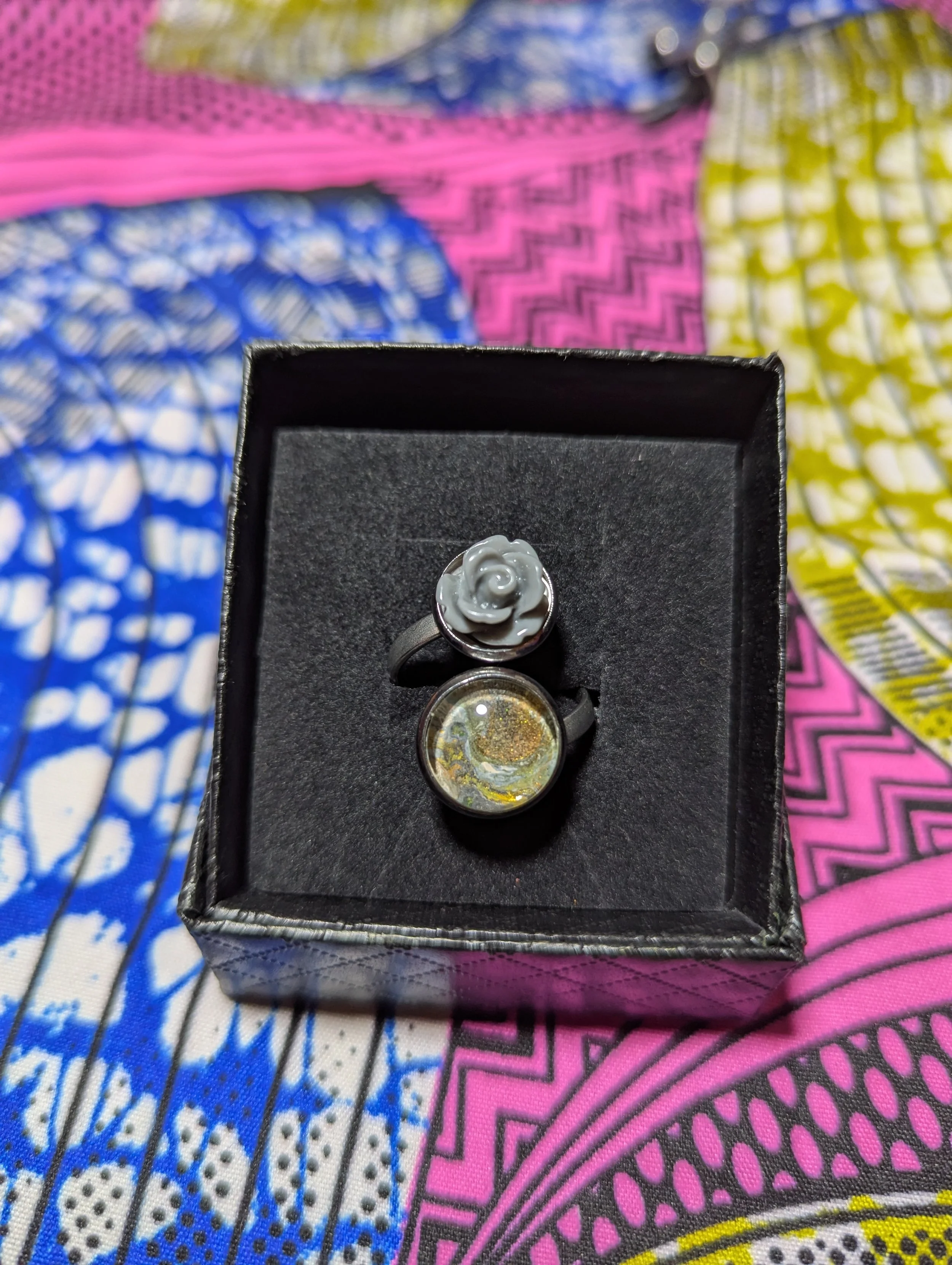 Rose stainless steel ring #32