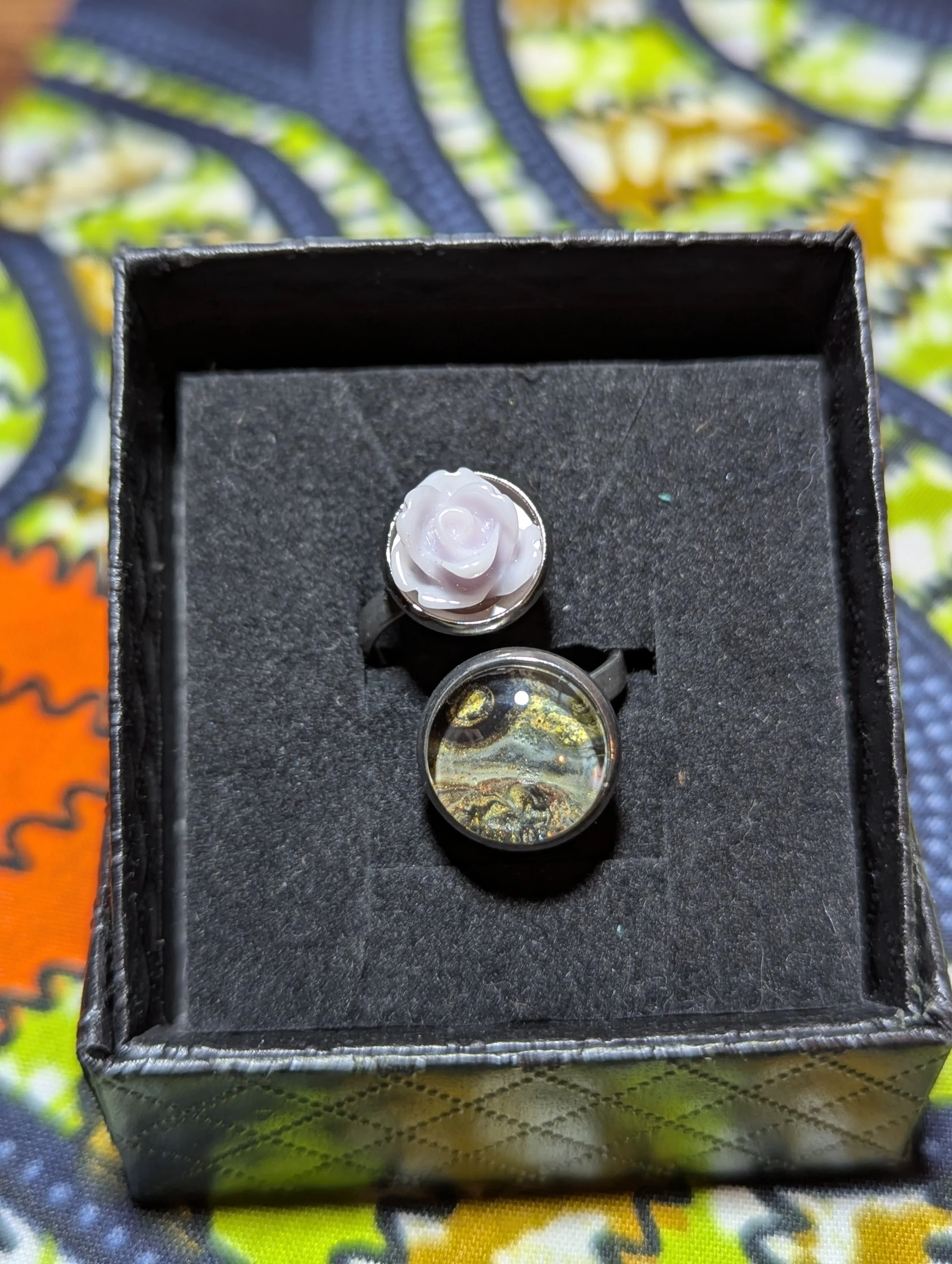 Rose stainless steel ring #60
