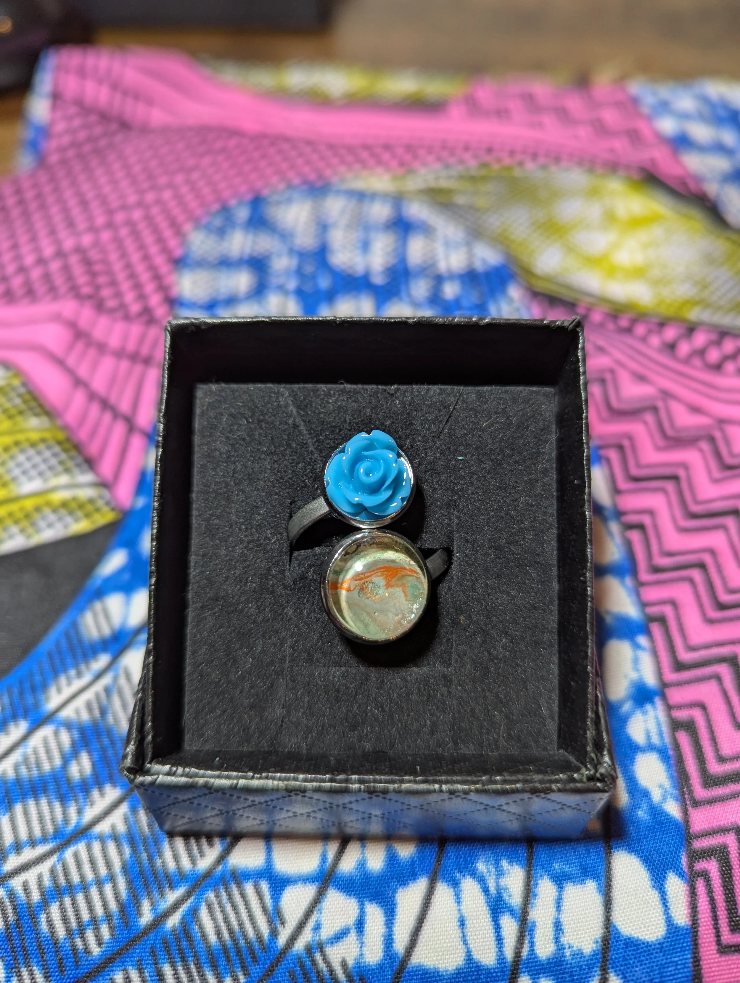 Rose stainless steel ring #61