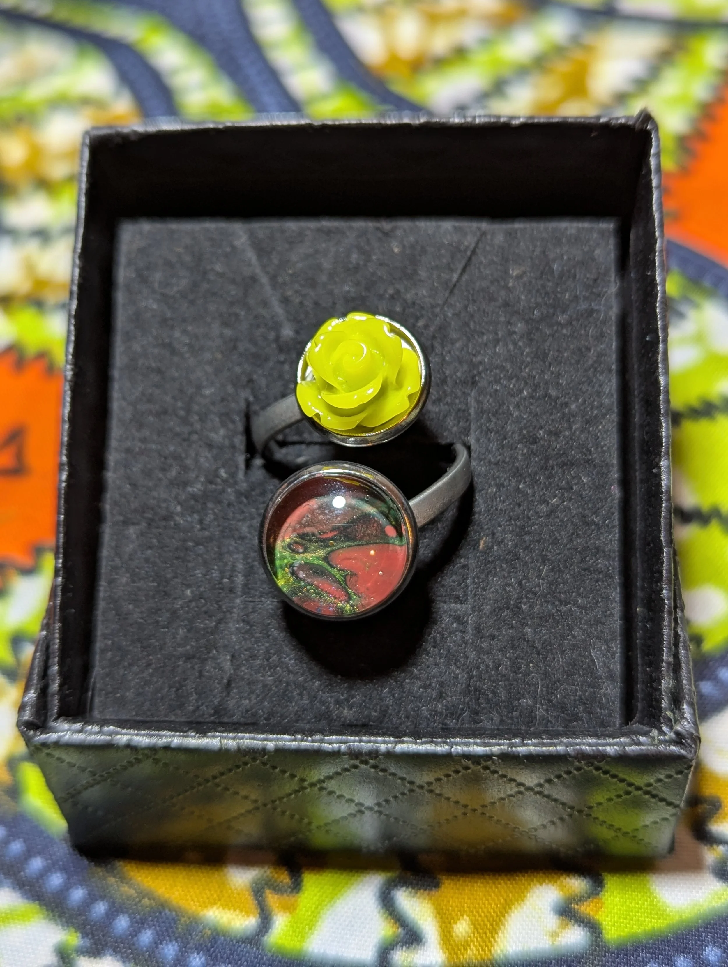 Rose stainless steel ring #56