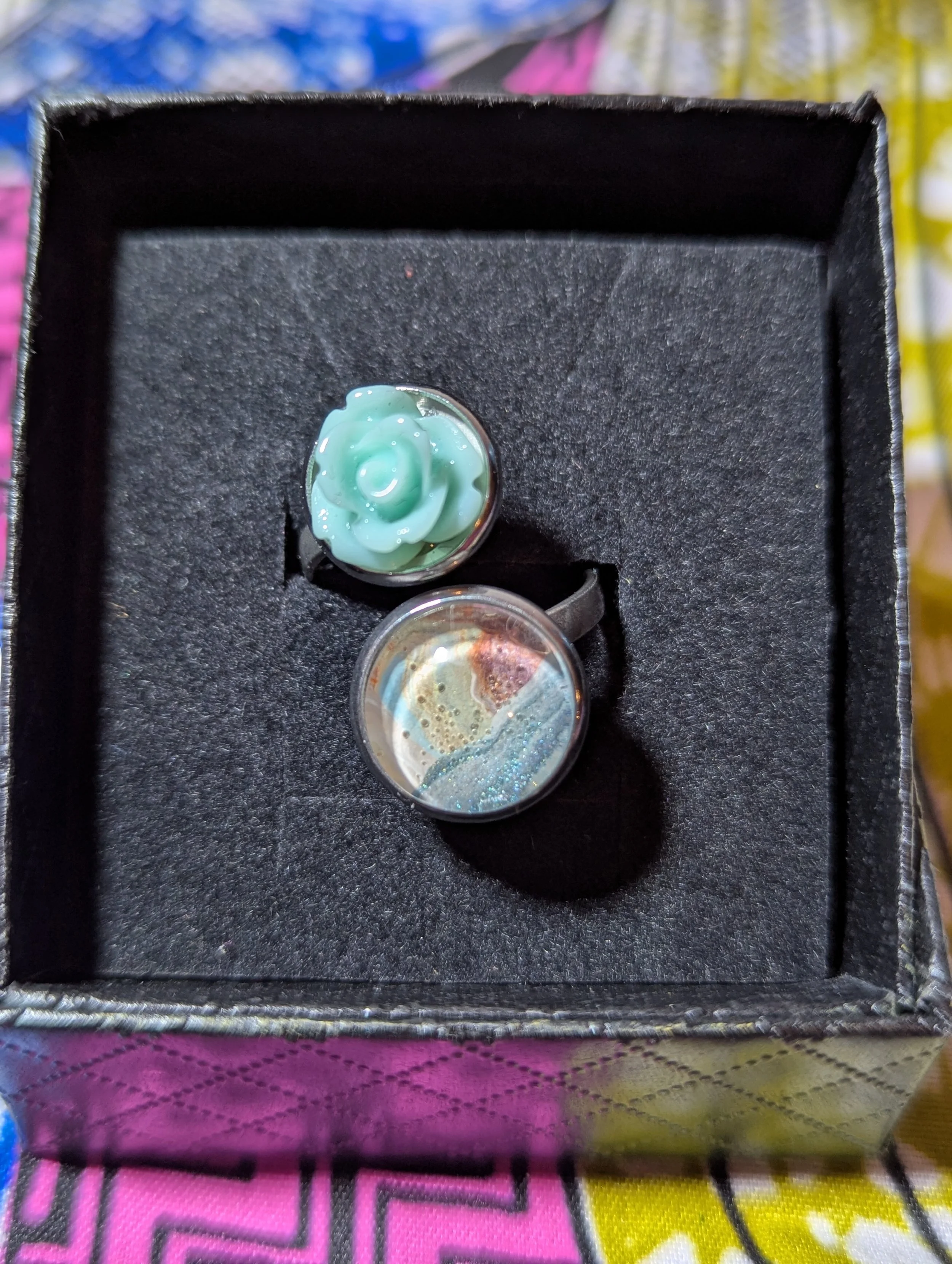 Rose stainless steel ring #9
