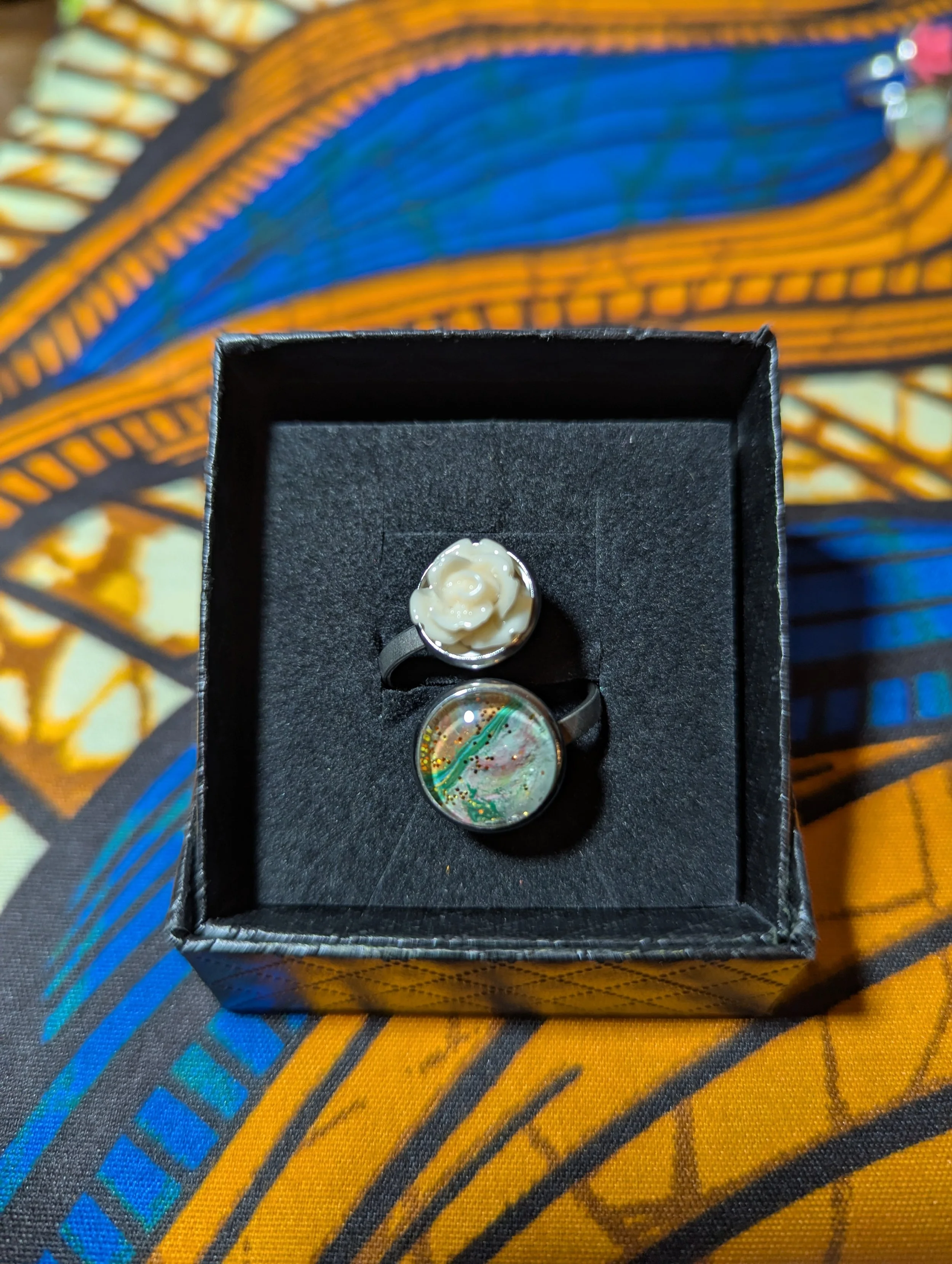 Rose stainless steel ring #50