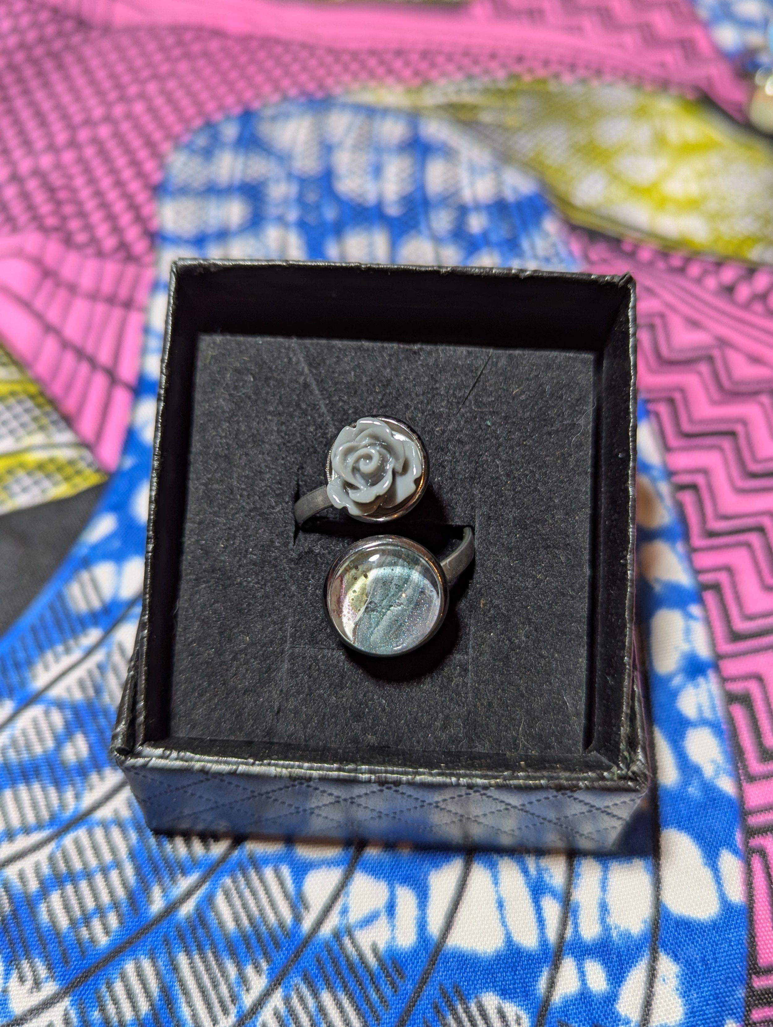 Rose stainless steel ring #65