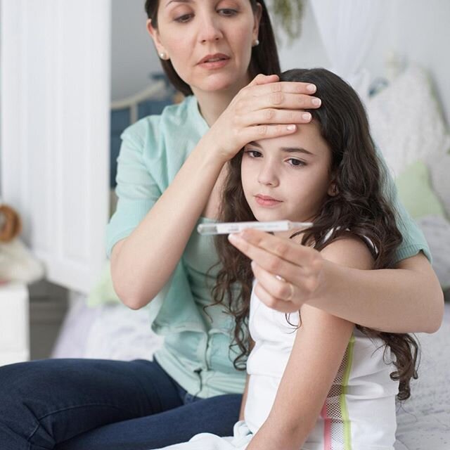 Fever is a very common concern for parents.
.
It is frequently misunderstood and is a source of anxiety for most of us. Fever is a symptom (like a cough or a stomach ache) and not a disease in itself. It is important to look at your child's temperatu