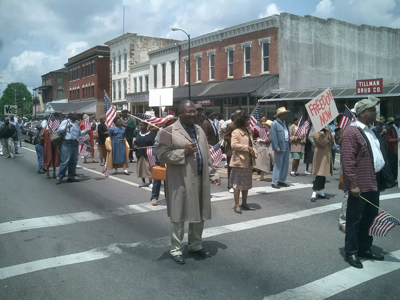 When I Find the Ocean - feature film // Recreating the Selma Civil Rights March of 1965 involved lot's of research on the actual event including studying pictures of storefronts, marchers, and signage.