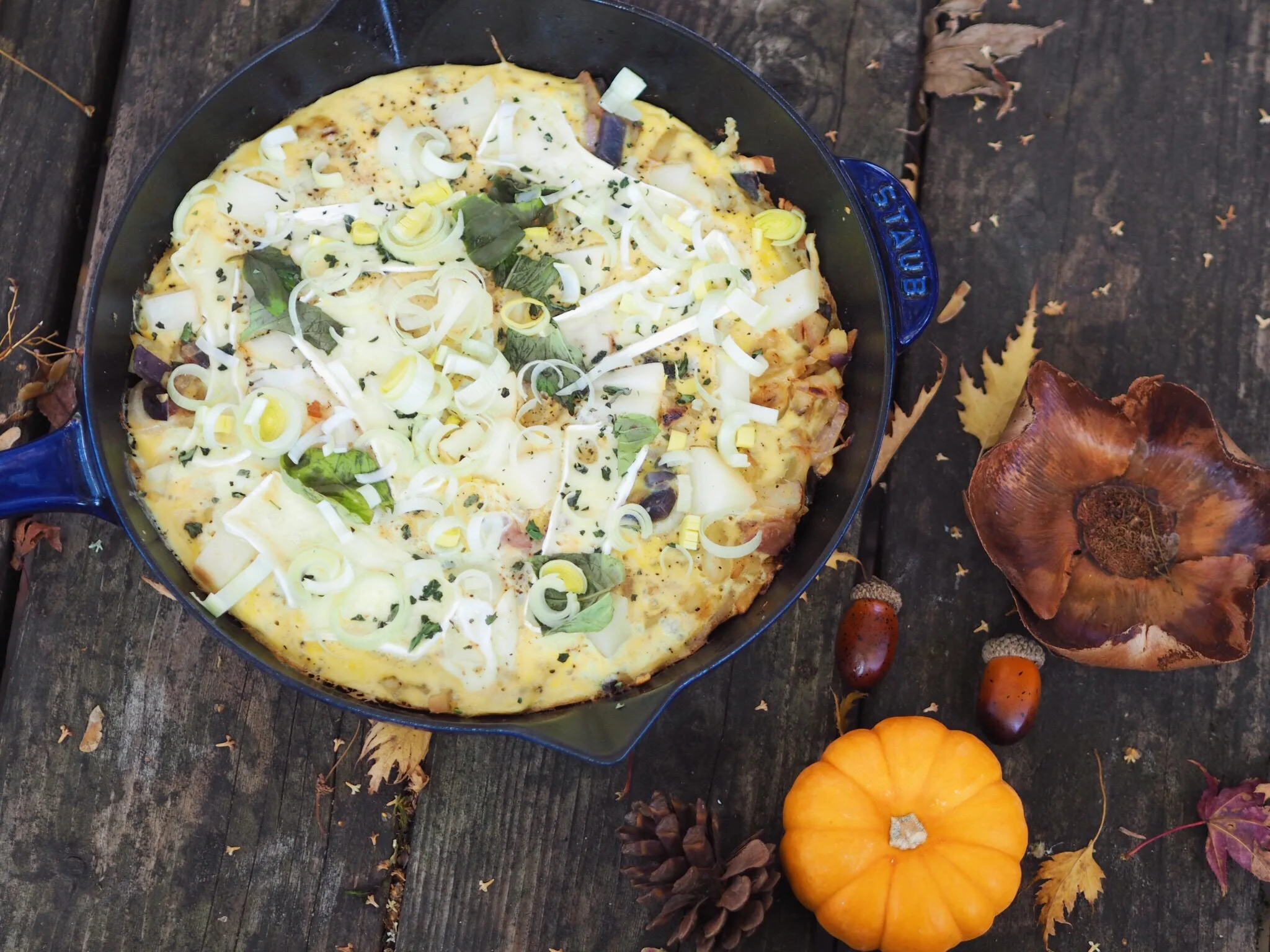 pear, brie frittata