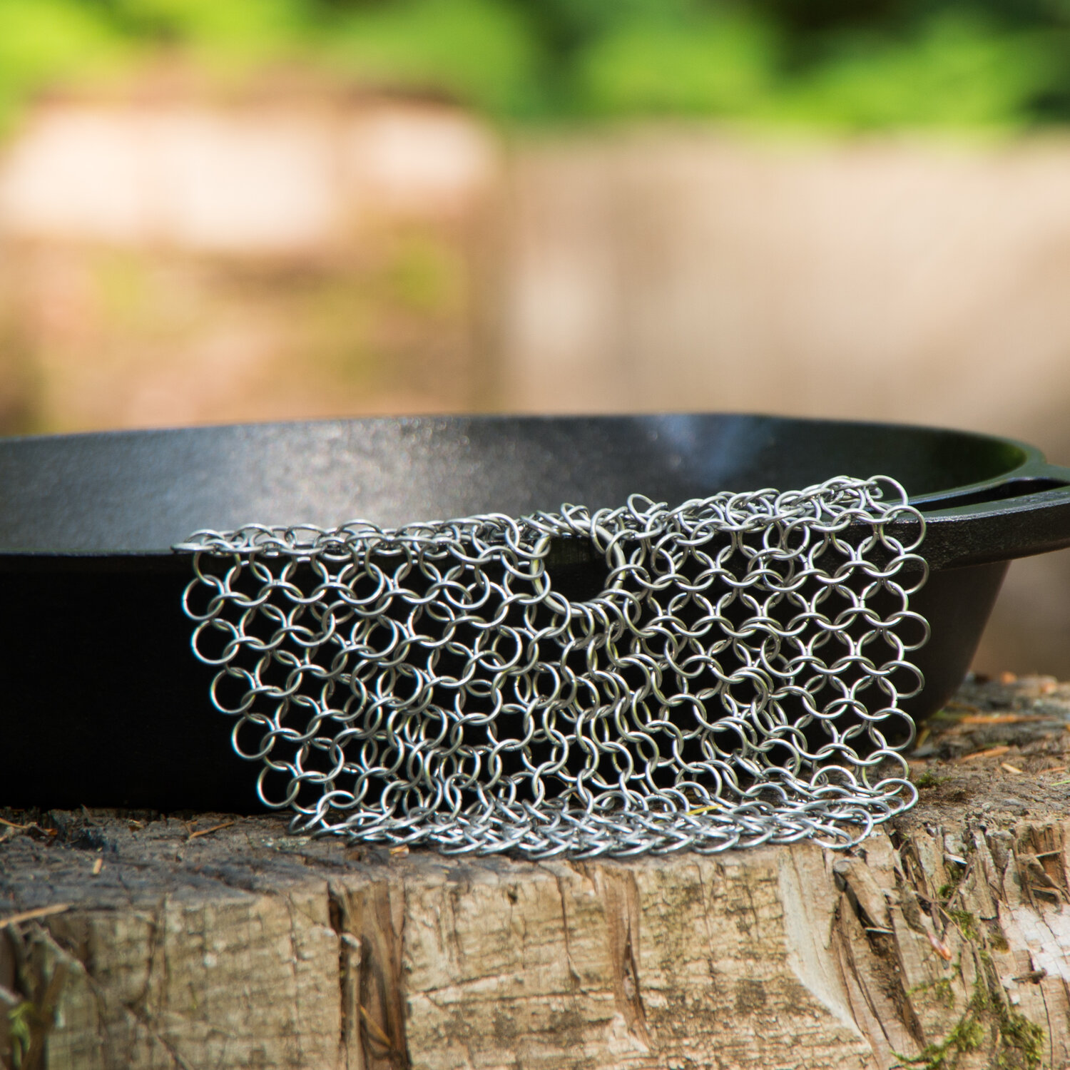 7-Inch Round Chain Mail Scrubber — Trailside Table